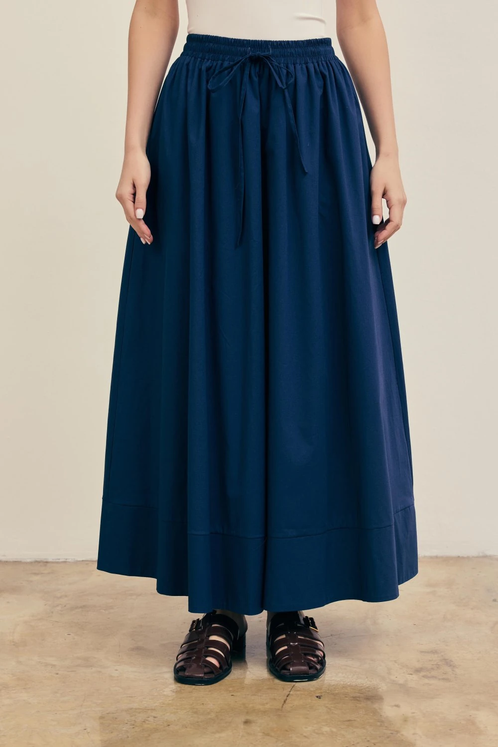 MERWİSH POPLİN ETEK - LACİVERT