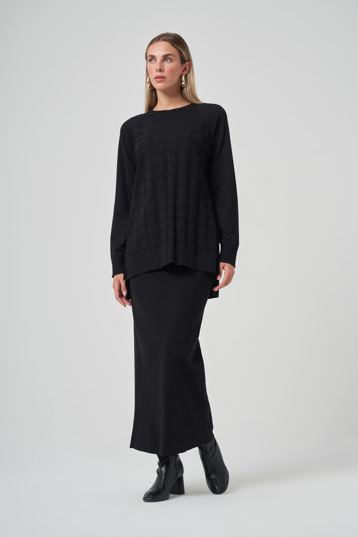 NUSS LOOK ETEKLİ TAKIM - SİYAH