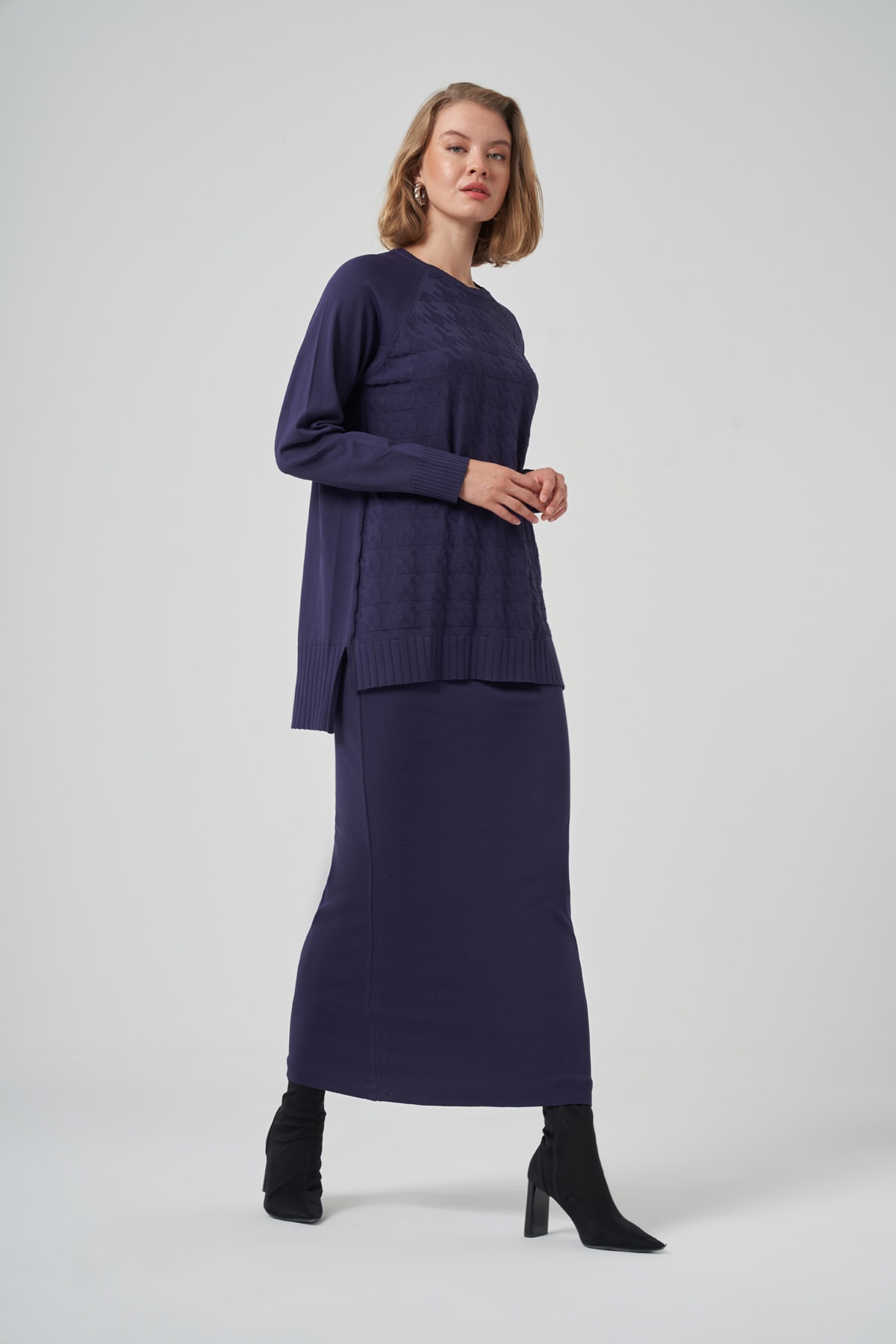 NUSS LOOK ETEKLİ TAKIM - LACİVERT