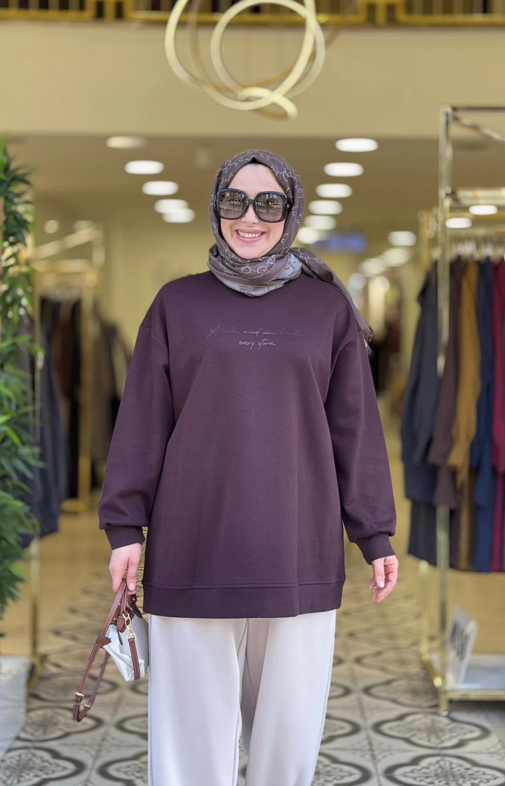 MAJA PARLAK TONATON TSHIRT - KAHVE