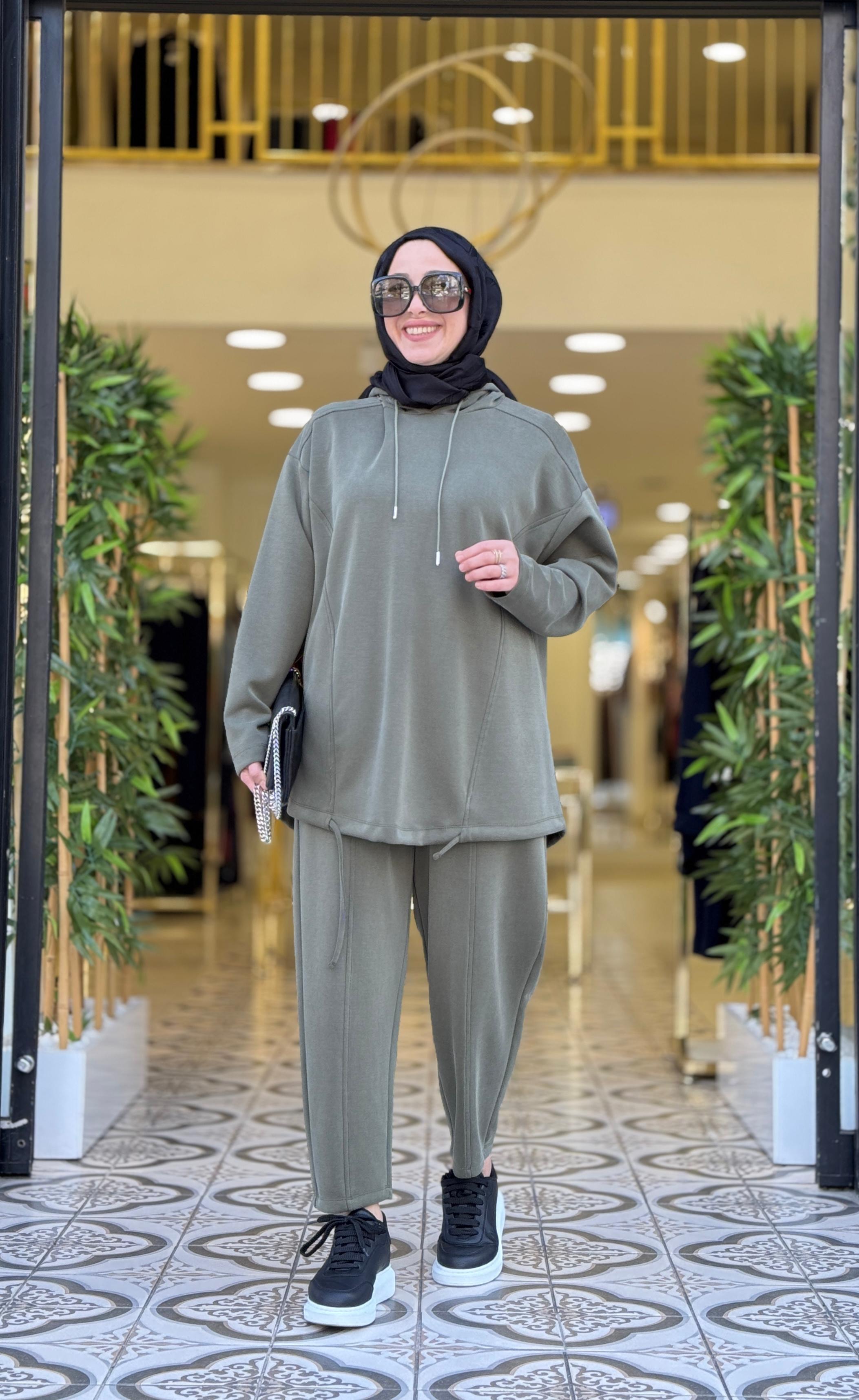RİBON PANTOLONLU TAKIM - HAKİ