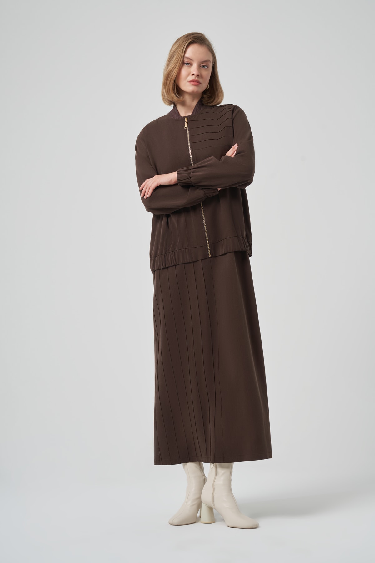 NUSS LİORA BOMBER TAKIM - KAHVE