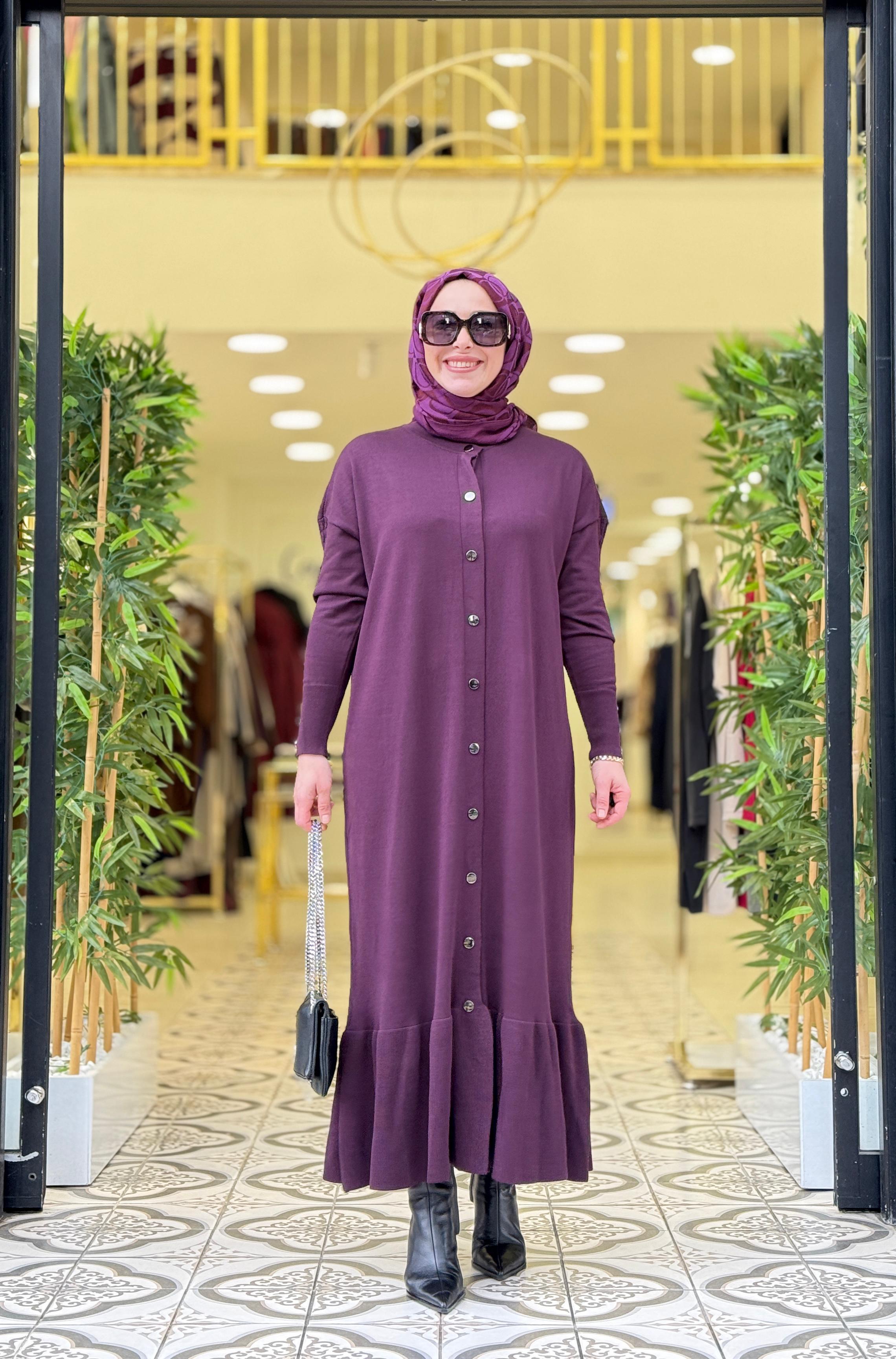 KNIT SAWARA ELBİSE - MÜRDÜN