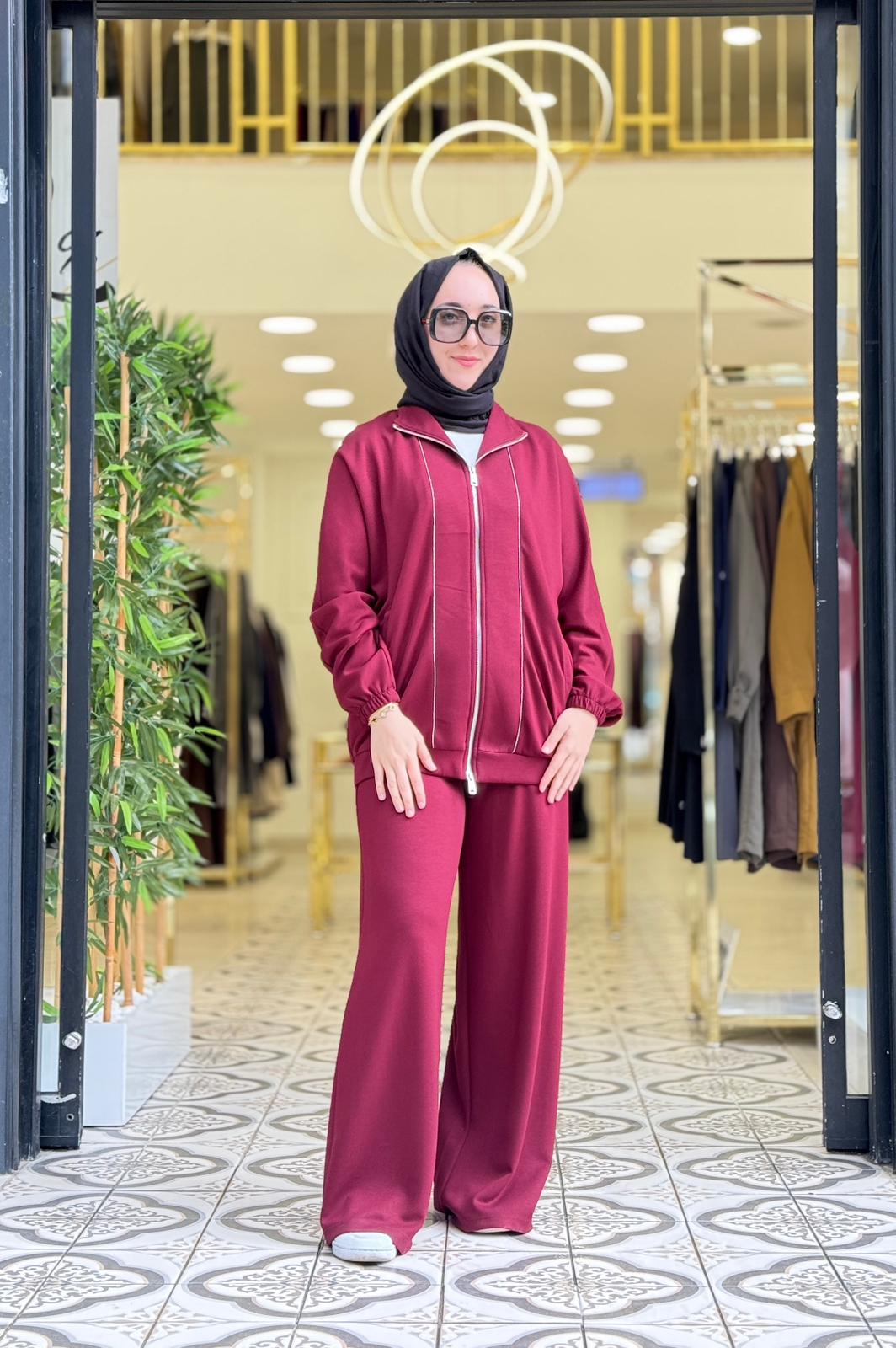 MOLLE PANTOLONLU TAKIM - BORDO