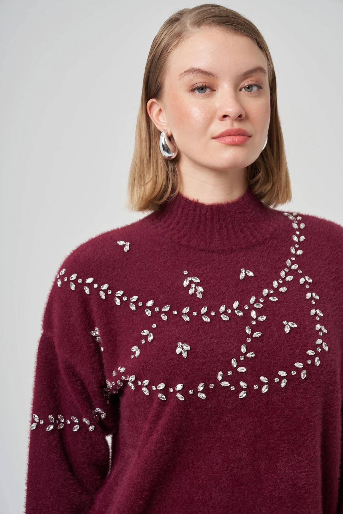 NUSS EVONA ANGORA TUNİK - BORDO