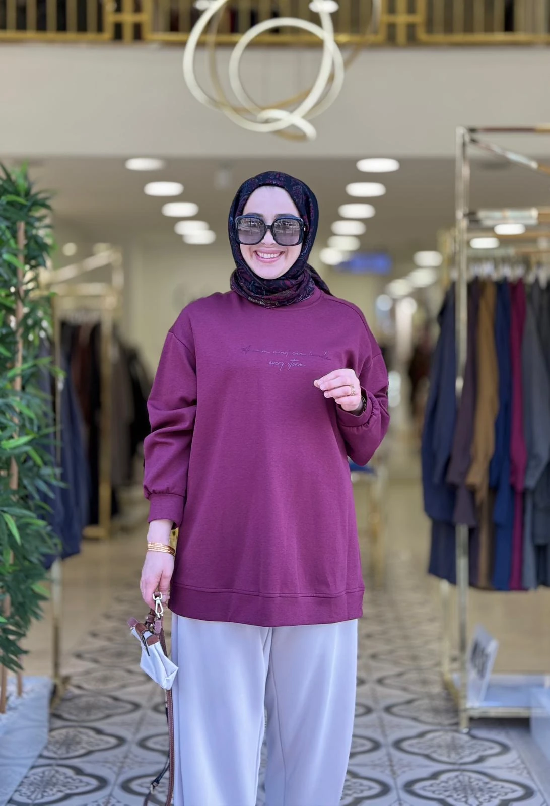 MAJA PARLAK TONATON TSHIRT - BORDO