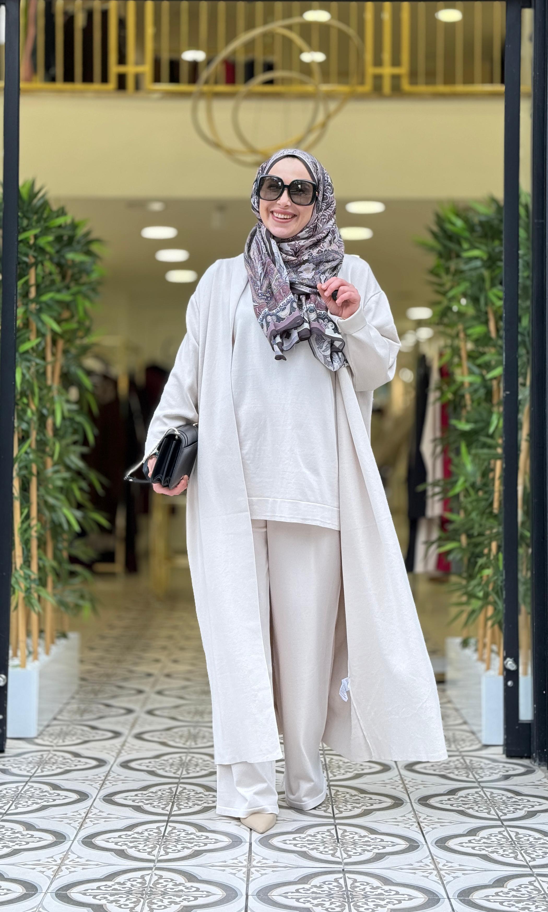 KNIT MİHRİ PANTOLON TAKIM - BEJ