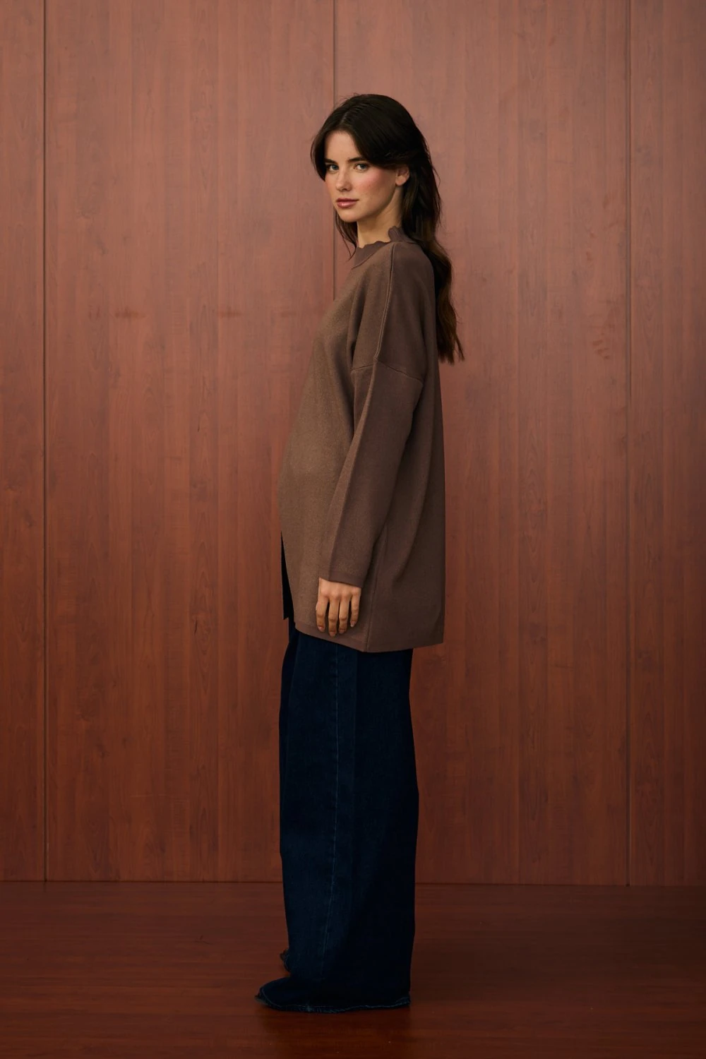 MERWİSH MAKAS TRİKO TUNİK - KAHVE