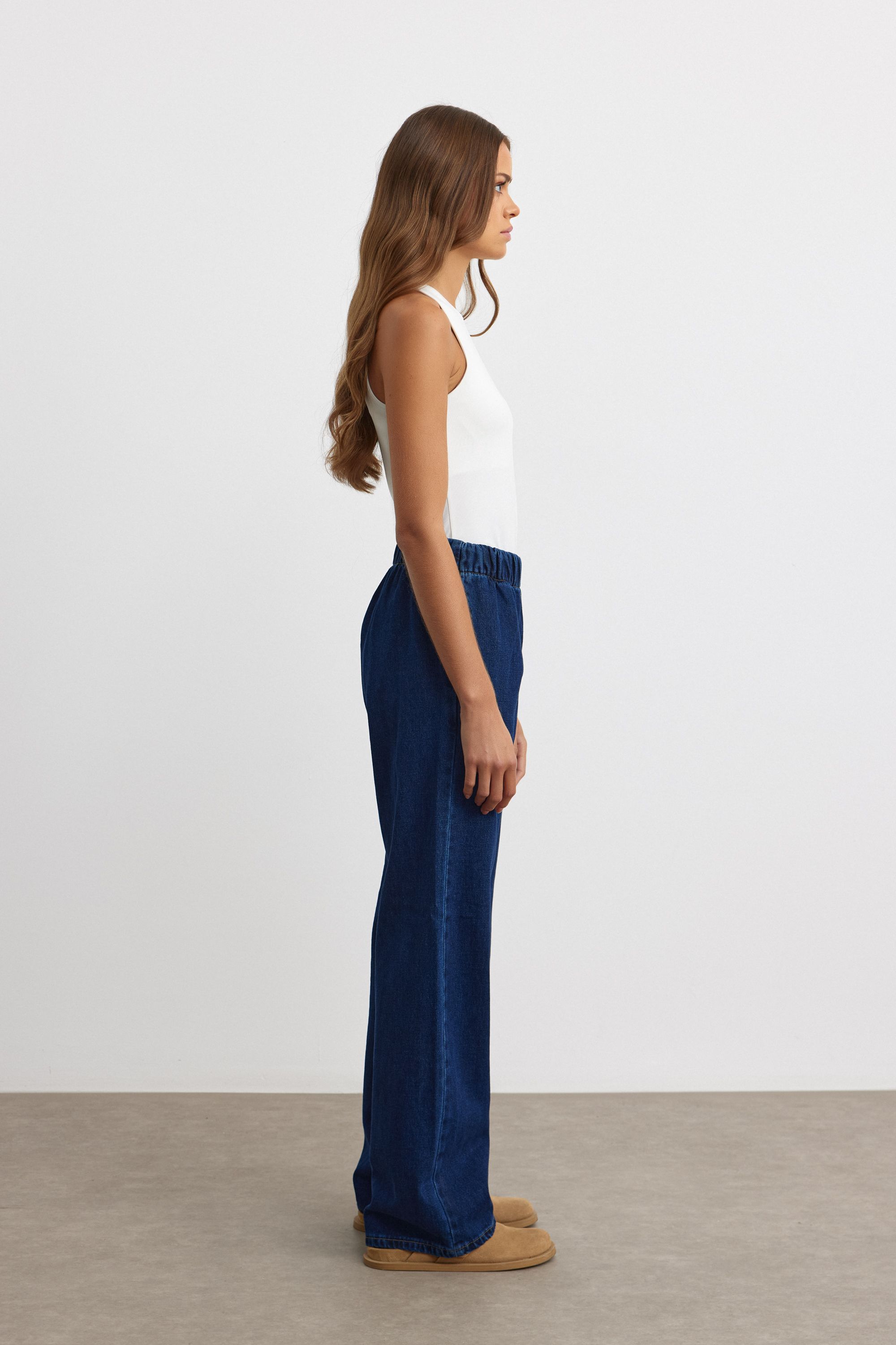 PLAZZO NEW DENİM PANTOLON - LACİVERT