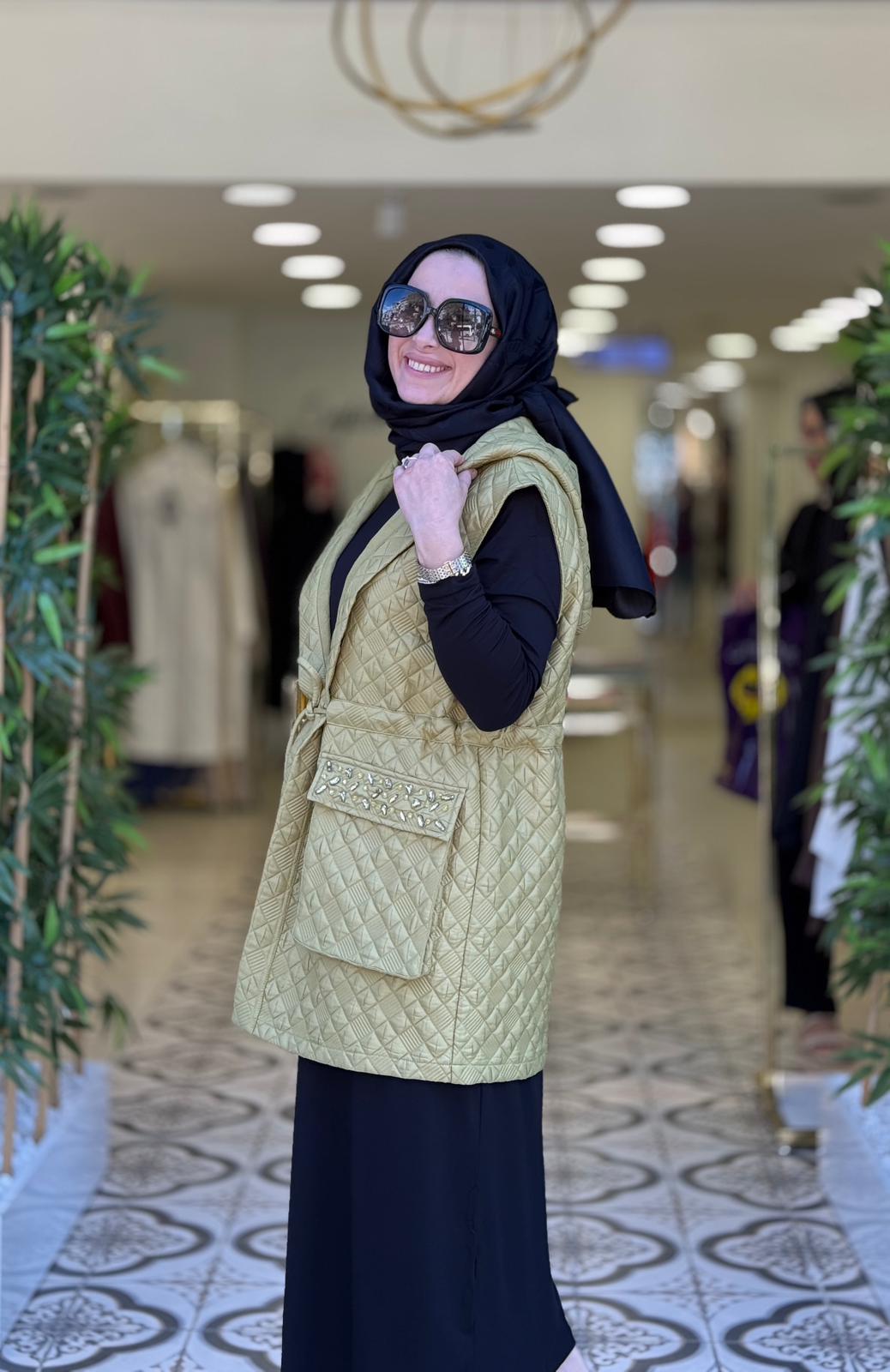 NUSS LONDON KAPİTONE YELEK - YAĞ YEŞİLİ