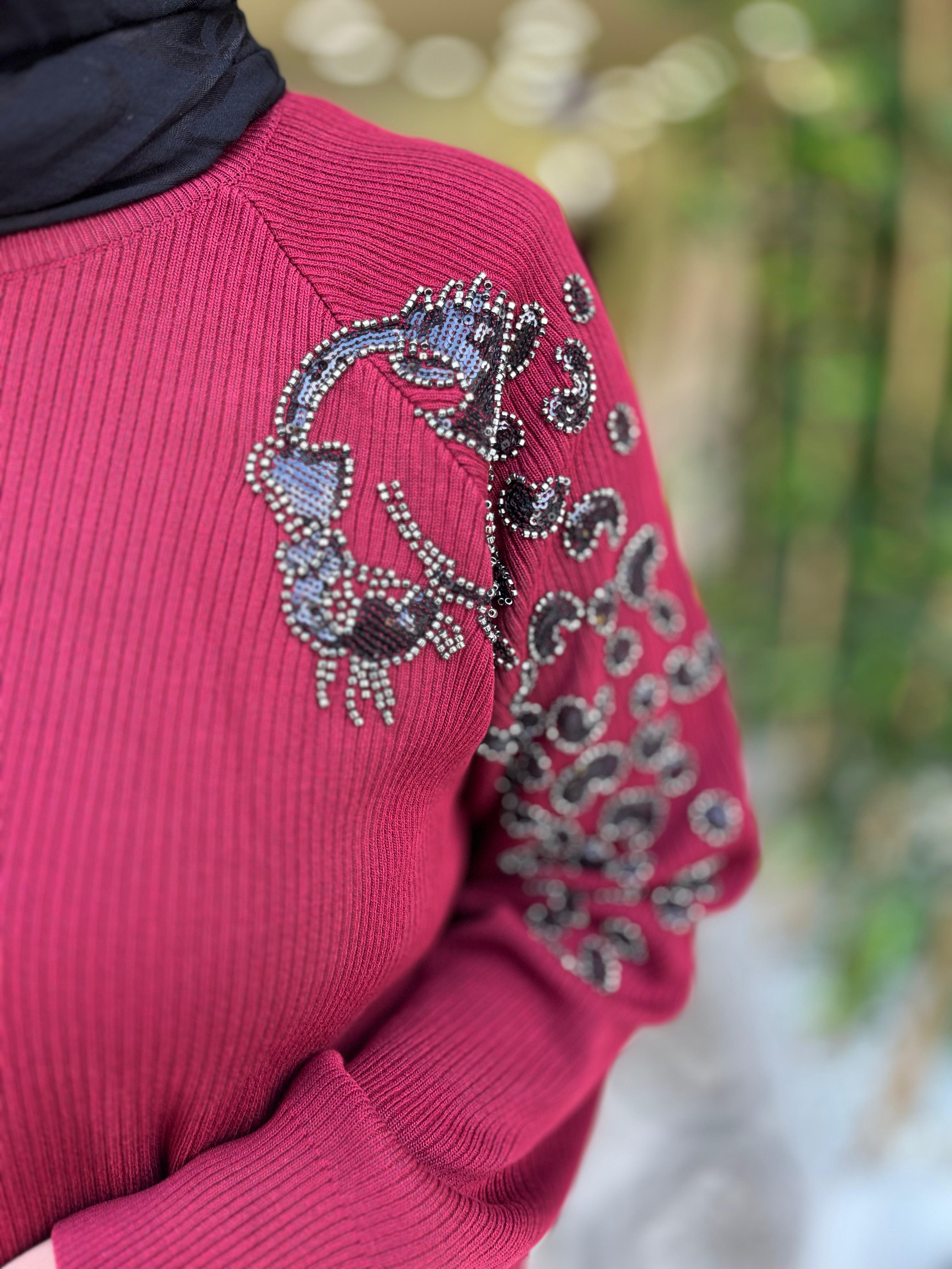 DAFNA TRİKO PANTOLON TAKIM - BORDO