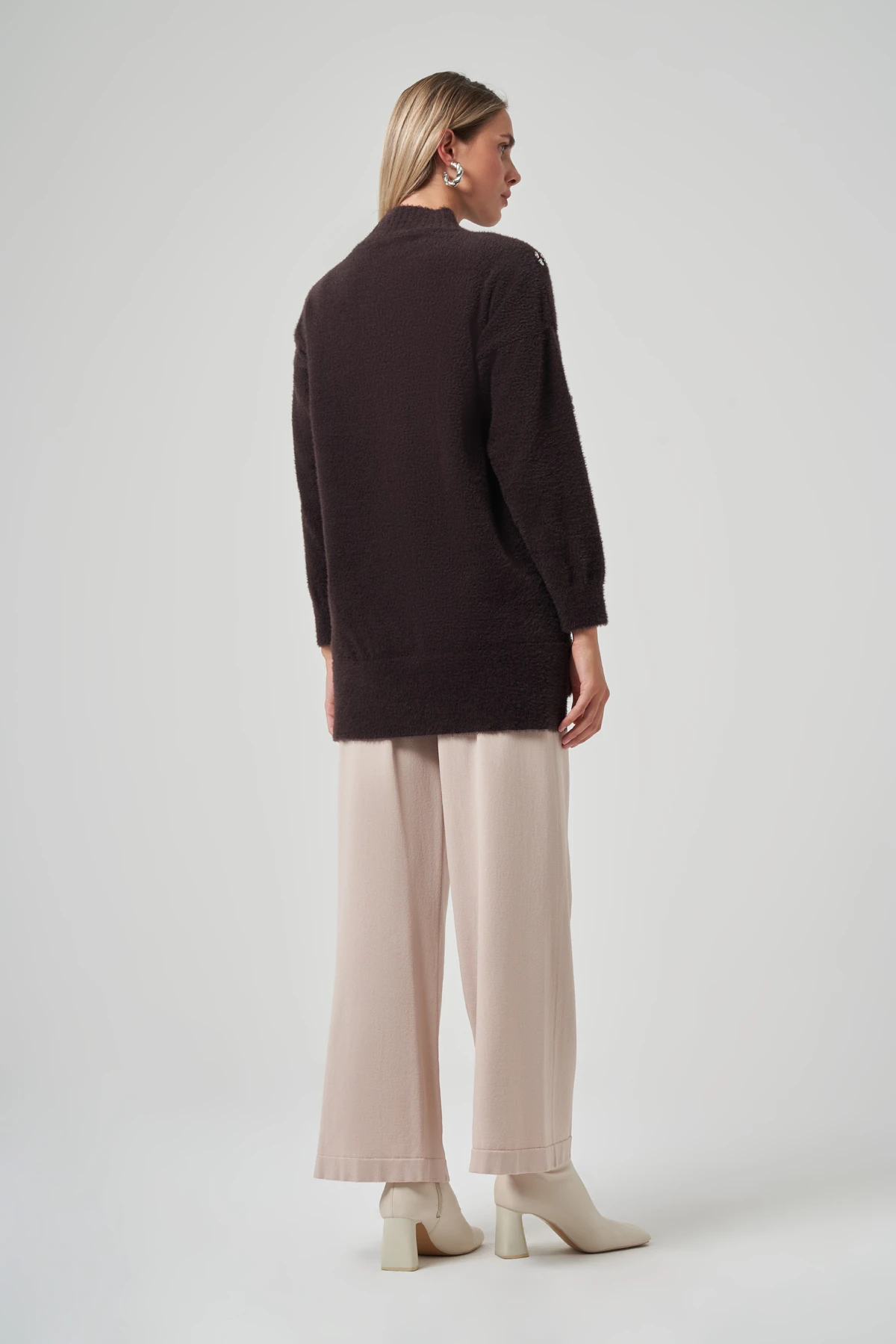 NUSS EVONA ANGORA TUNİK - KAHVE