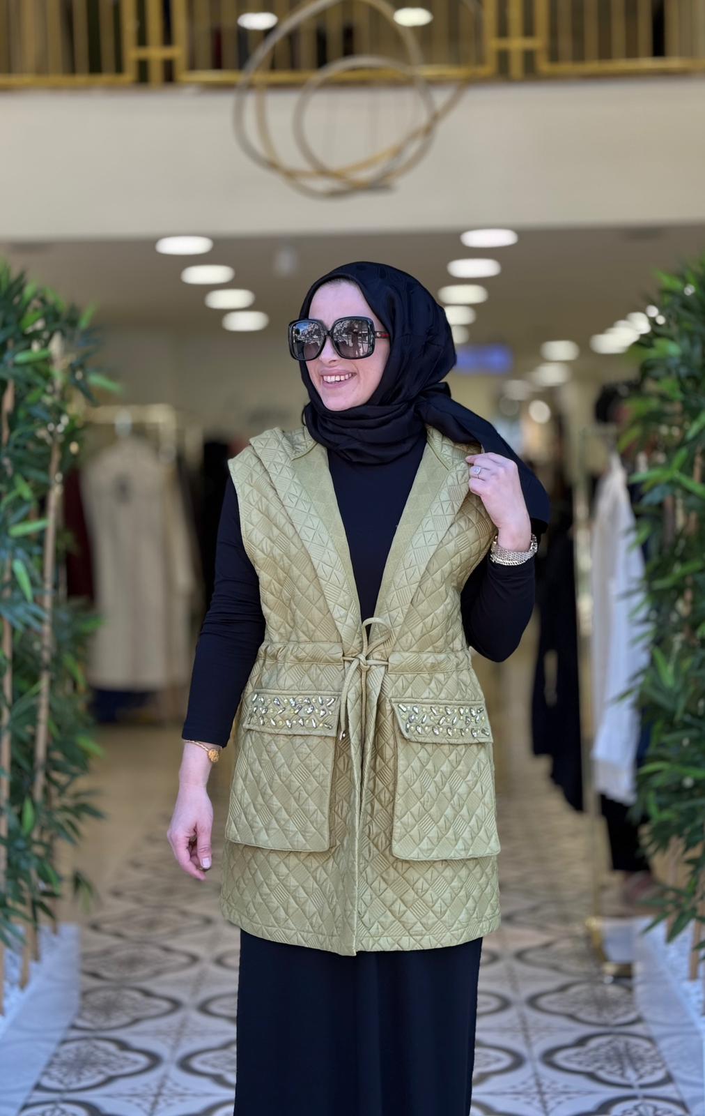 NUSS LONDON KAPİTONE YELEK - YAĞ YEŞİLİ