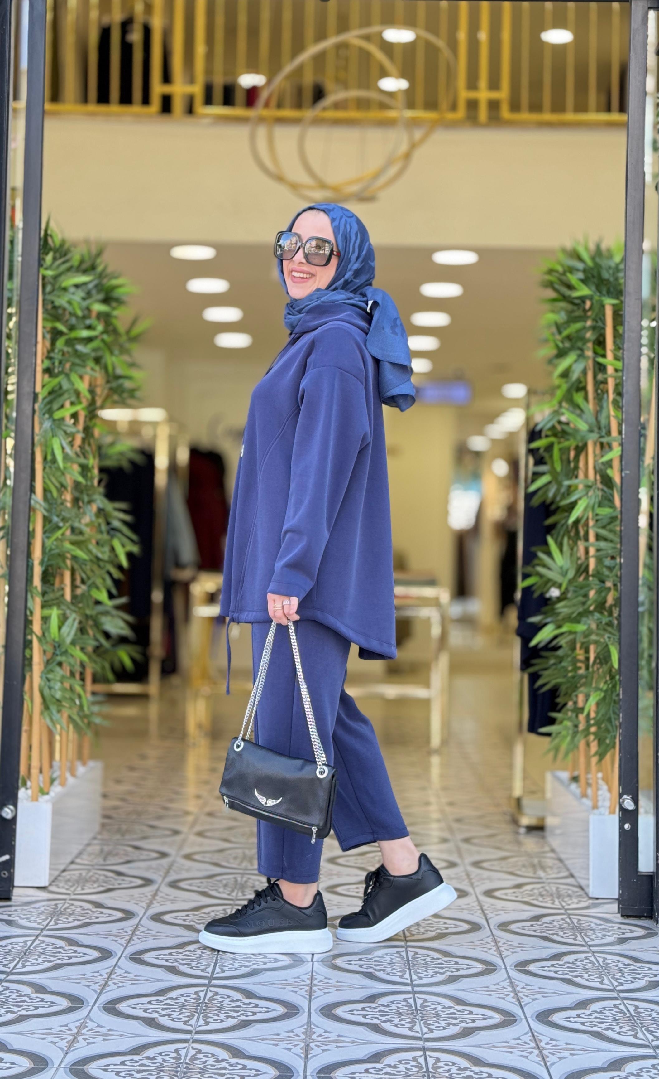 RİBON PANTOLONLU TAKIM - LACİVERT