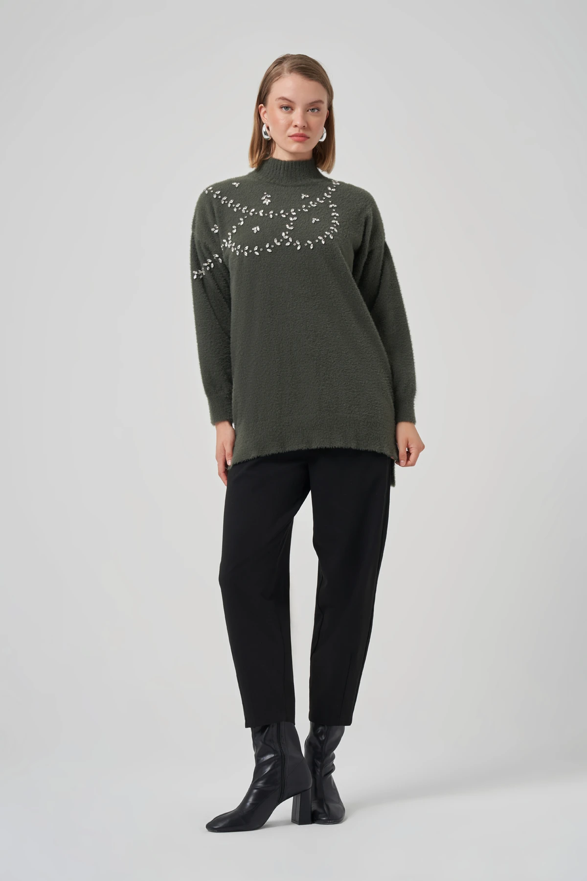 NUSS EVONA ANGORA TUNİK - HAKİ