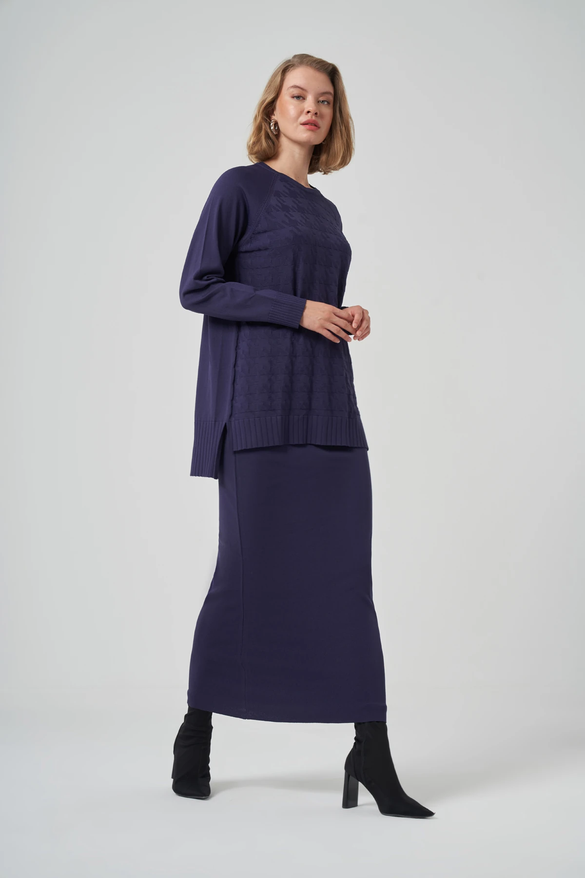 NUSS LOOK ETEKLİ TAKIM - LACİVERT