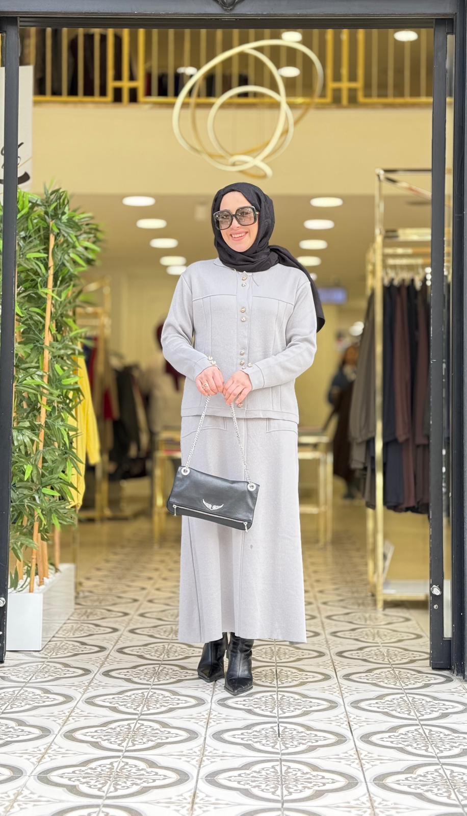 ZENA ETEKLİ TAKIM - GRİ