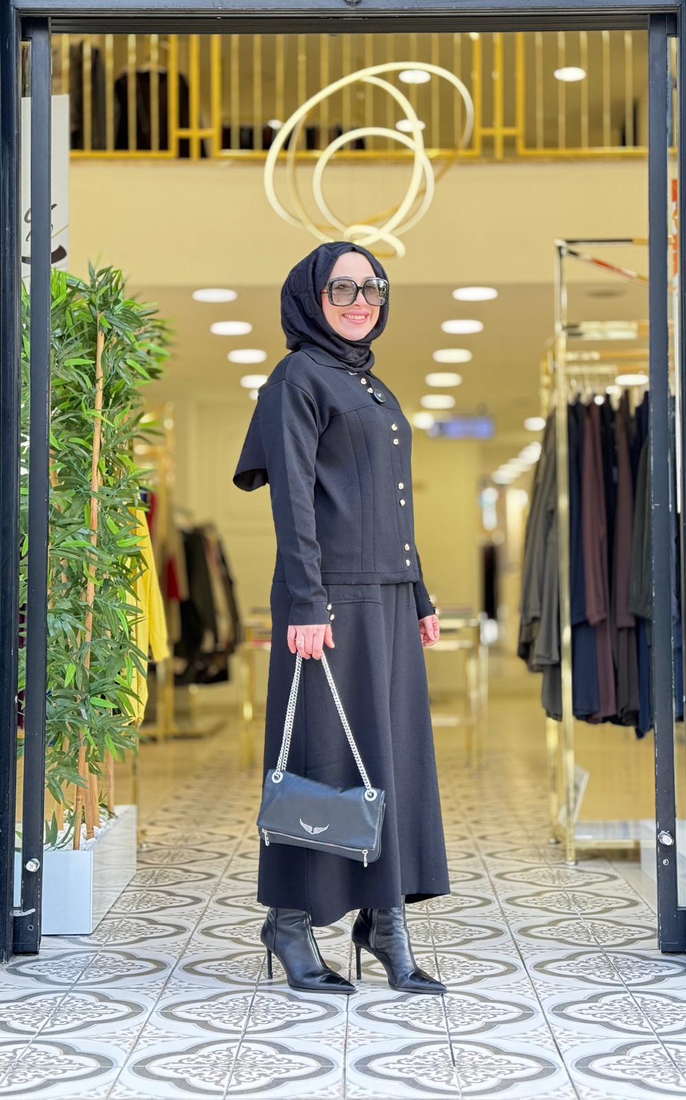 ZENA ETEKLİ TAKIM - SİYAH