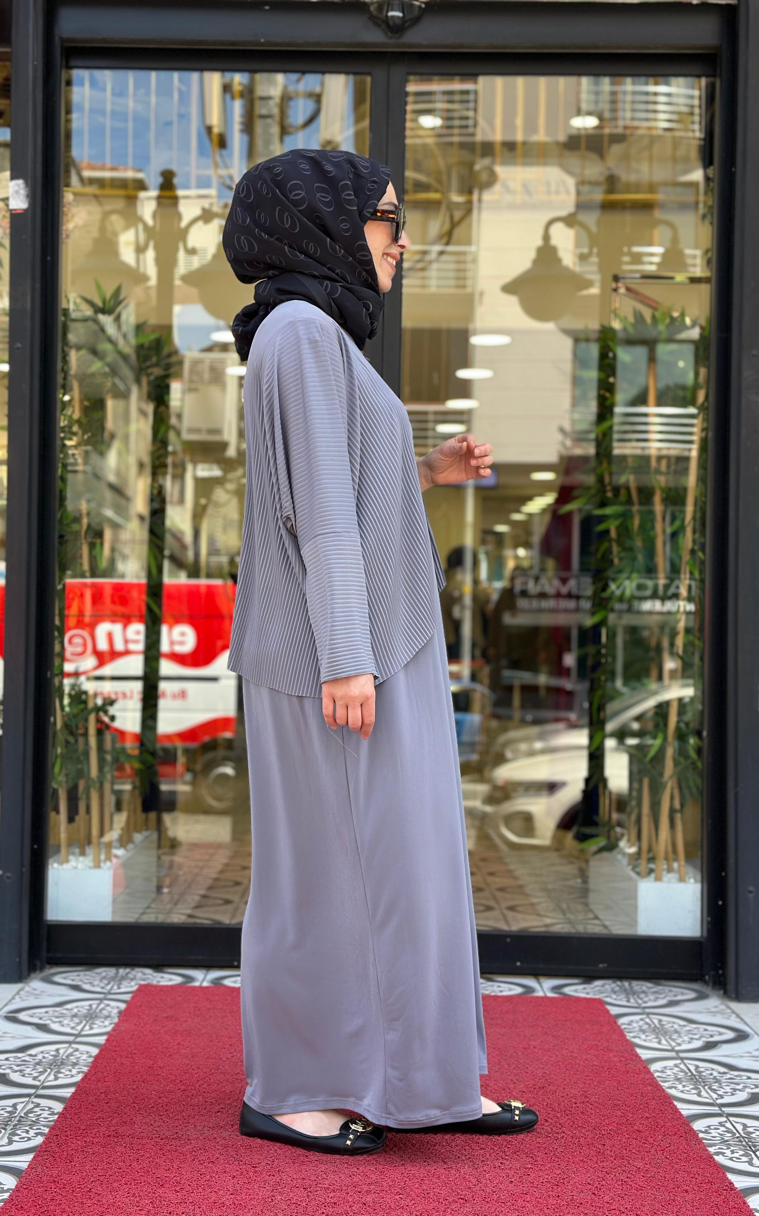 MERWİSH MOKİ RÜYA ELBİSE - FÜME