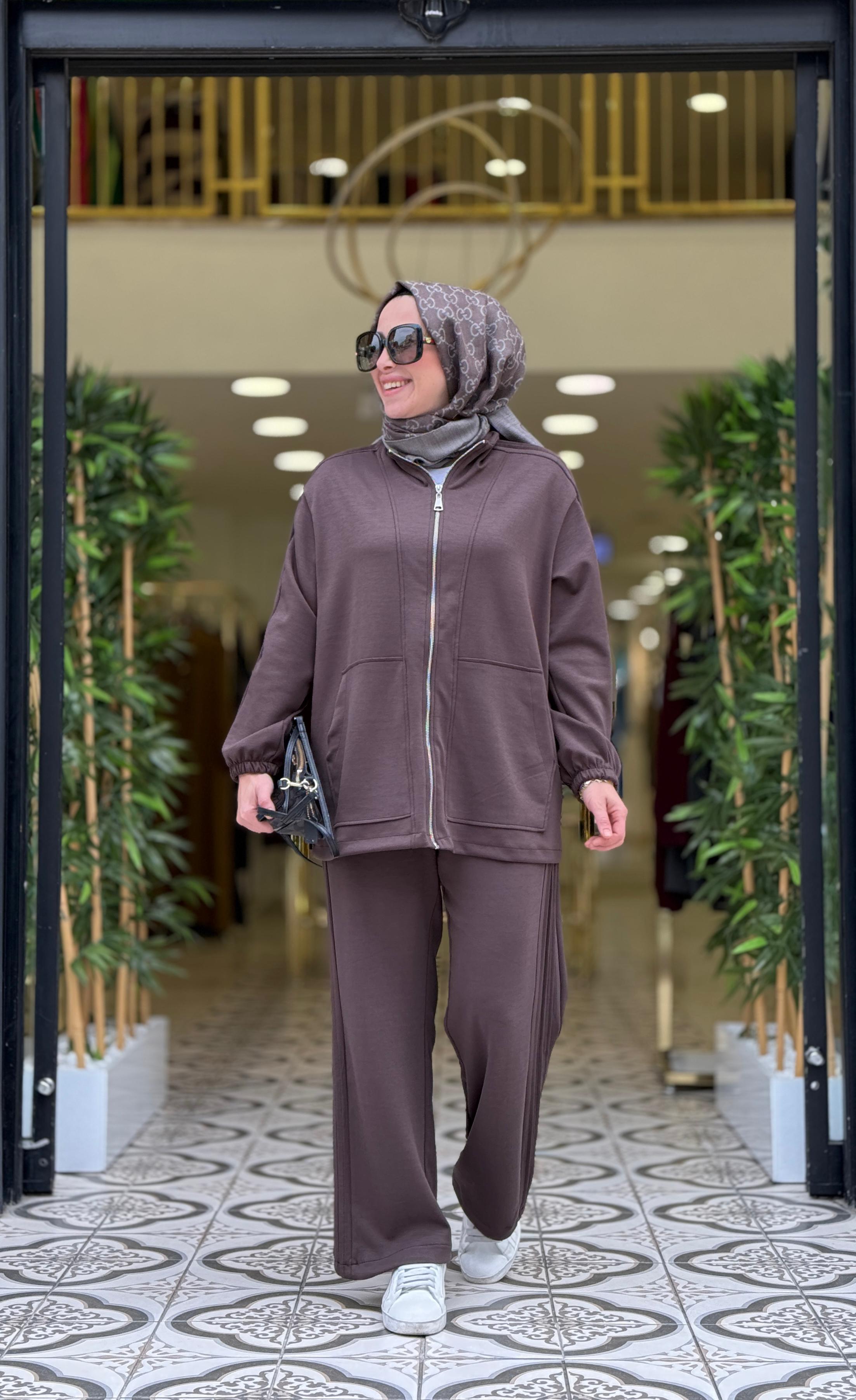MİLLA PANTOLONLU TAKIM - KAHVE