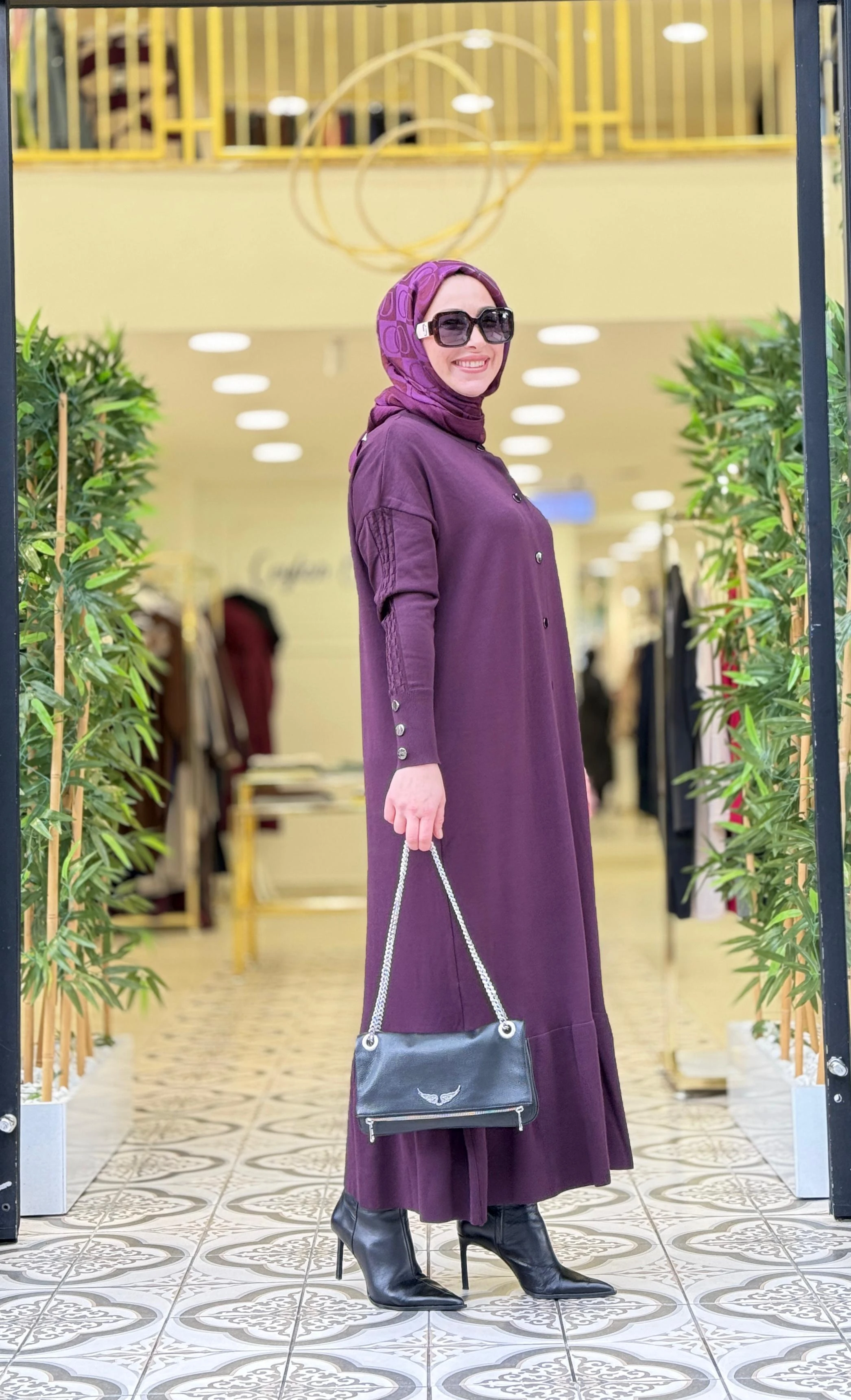 KNIT SAWARA ELBİSE - MÜRDÜN