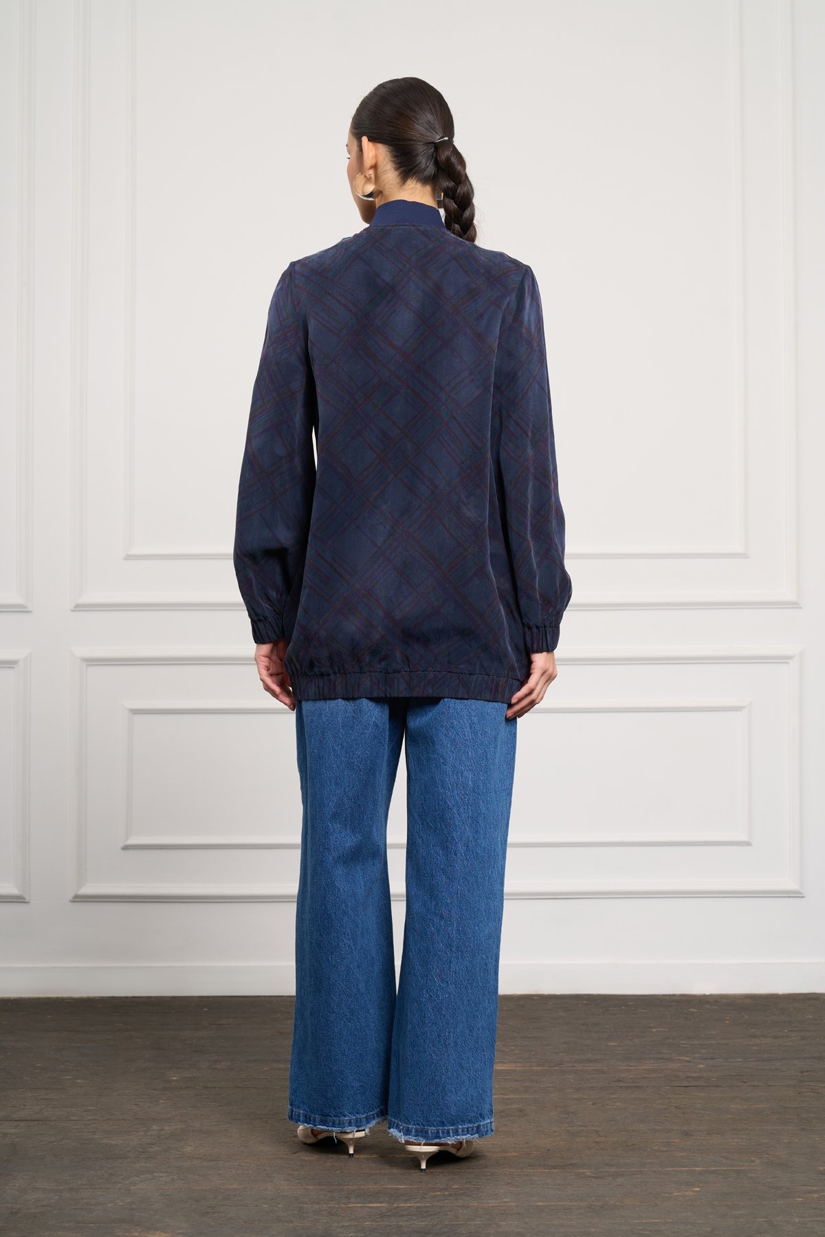 NUSS LEA BOMBER KAP - LACİVERT