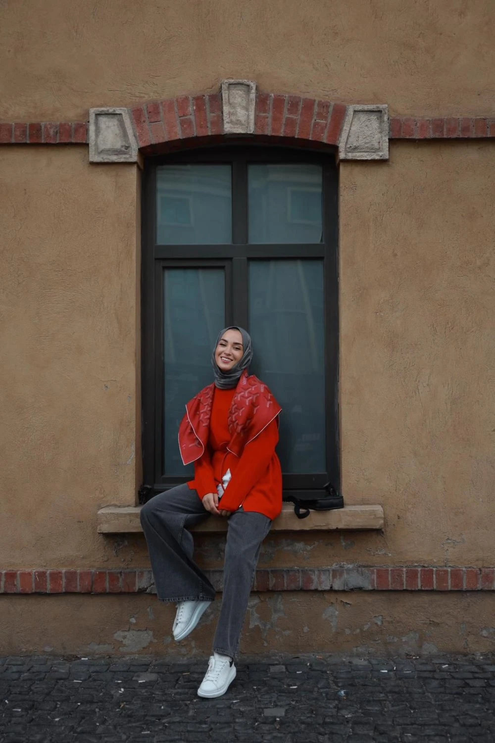 MERWİSH MAKAS TRİKO TUNİK - KIRMIZI