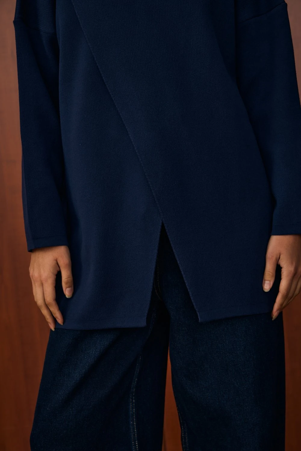 MERWİSH MAKAS TRİKO TUNİK - LACİVERT