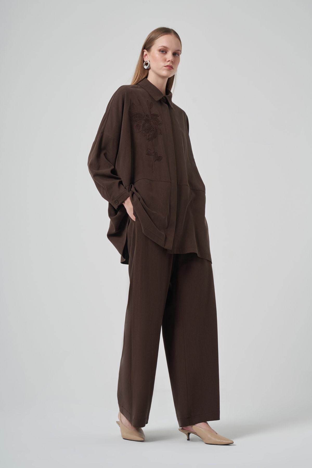 NUSS BELİNA PANTOLON TAKIM - KAHVE