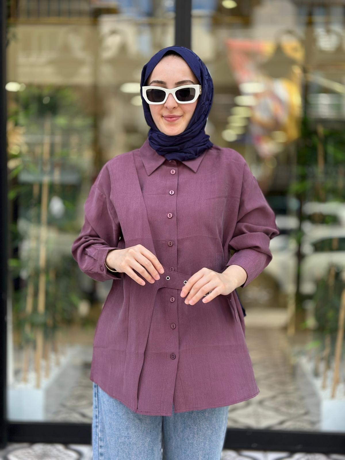 GÜMÜŞ KEMERLİ GÖMLEK - MÜRDÜN