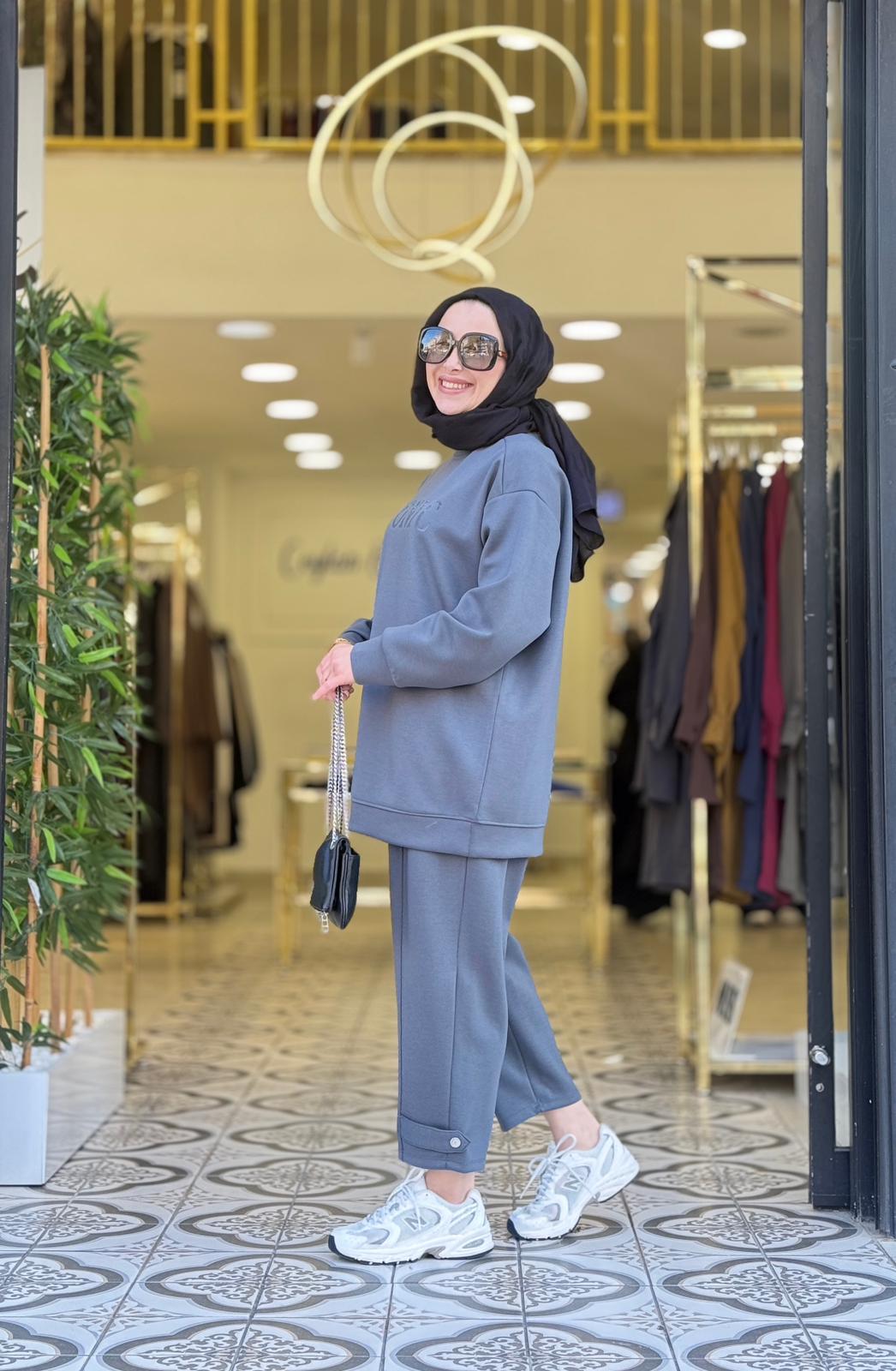 CASEY TAŞ BASKILI TAKIM - ANTRASİT