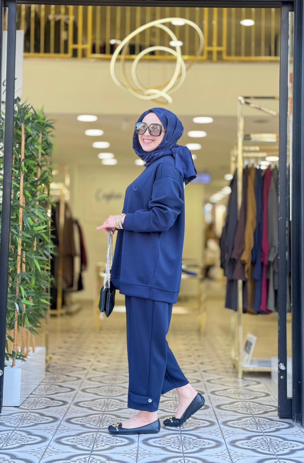 CASEY TAŞ BASKILI TAKIM - LACİVERT