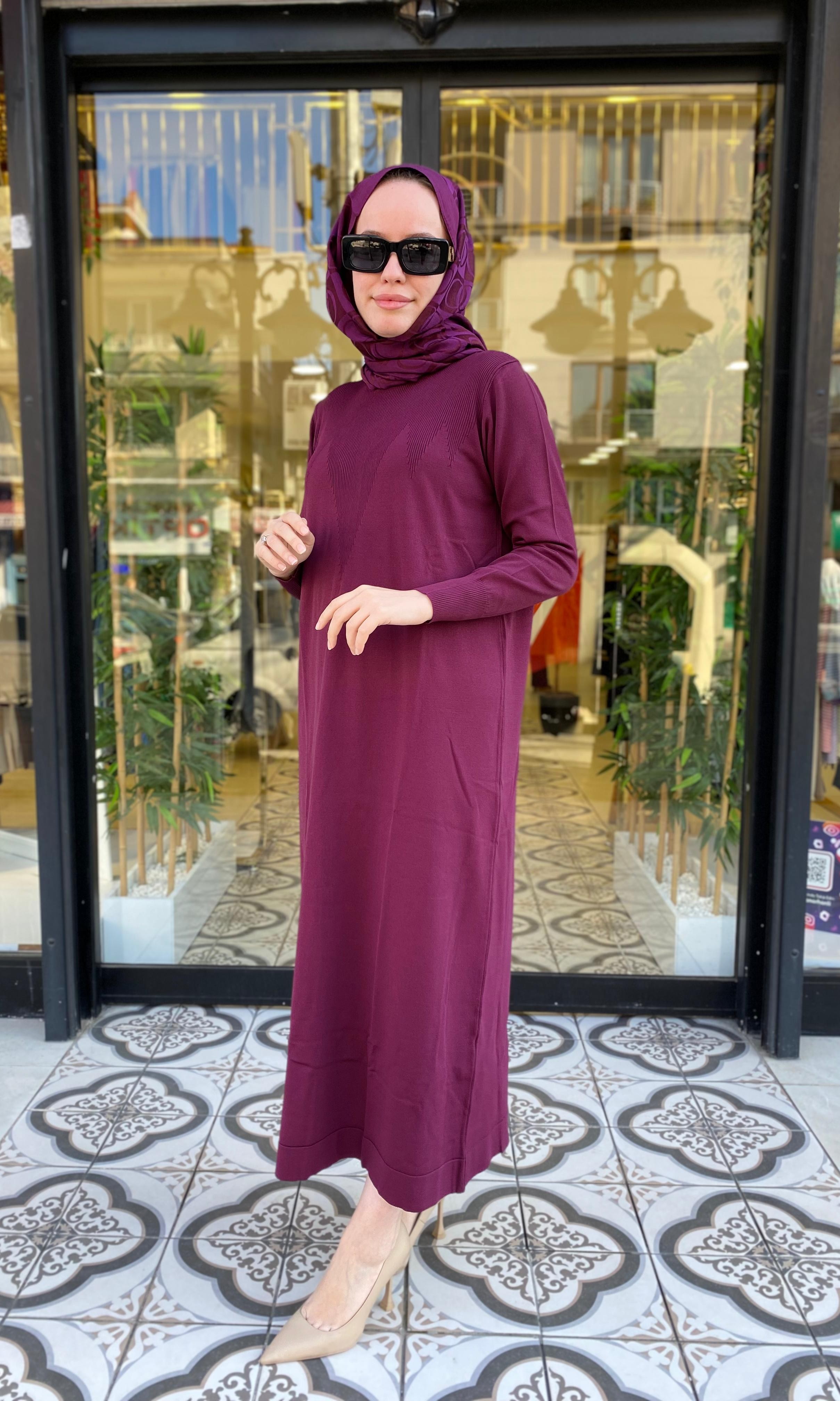 LUCAS TRİKO ELBİSE - BORDO
