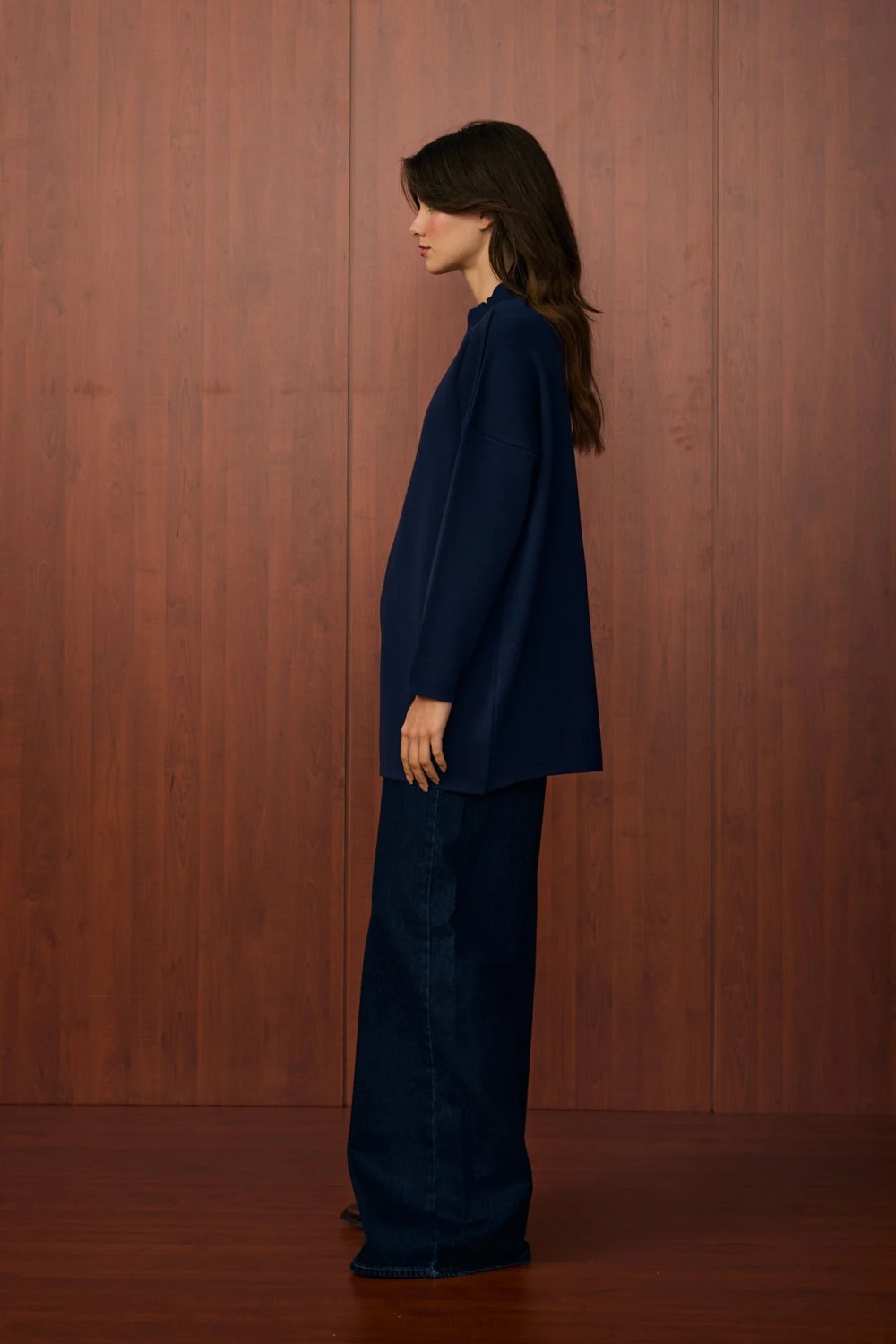 MERWİSH MAKAS TRİKO TUNİK - LACİVERT