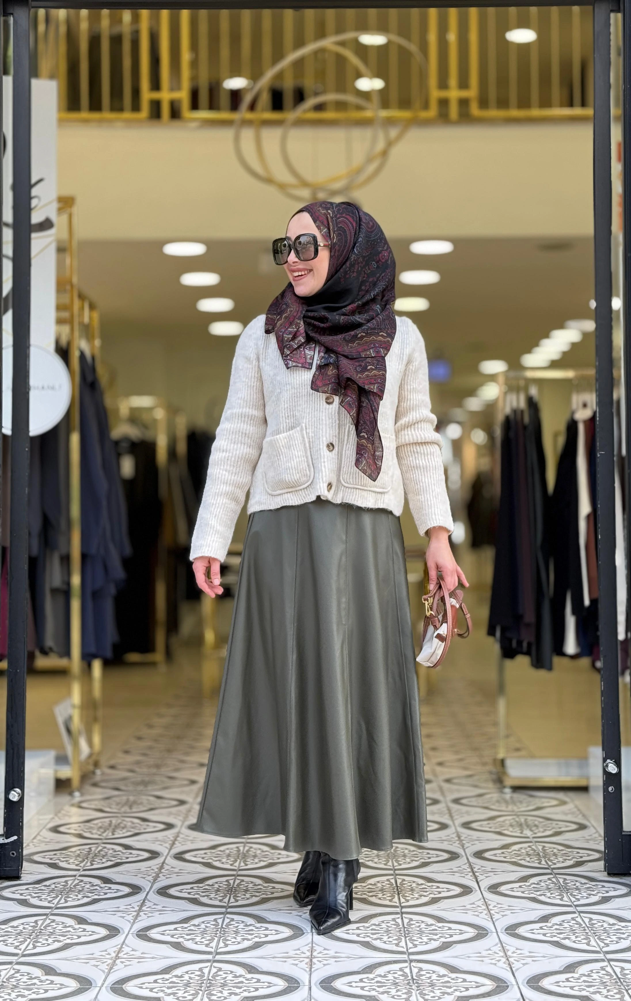 İNNA DERİ ETEK - ANTRASİT