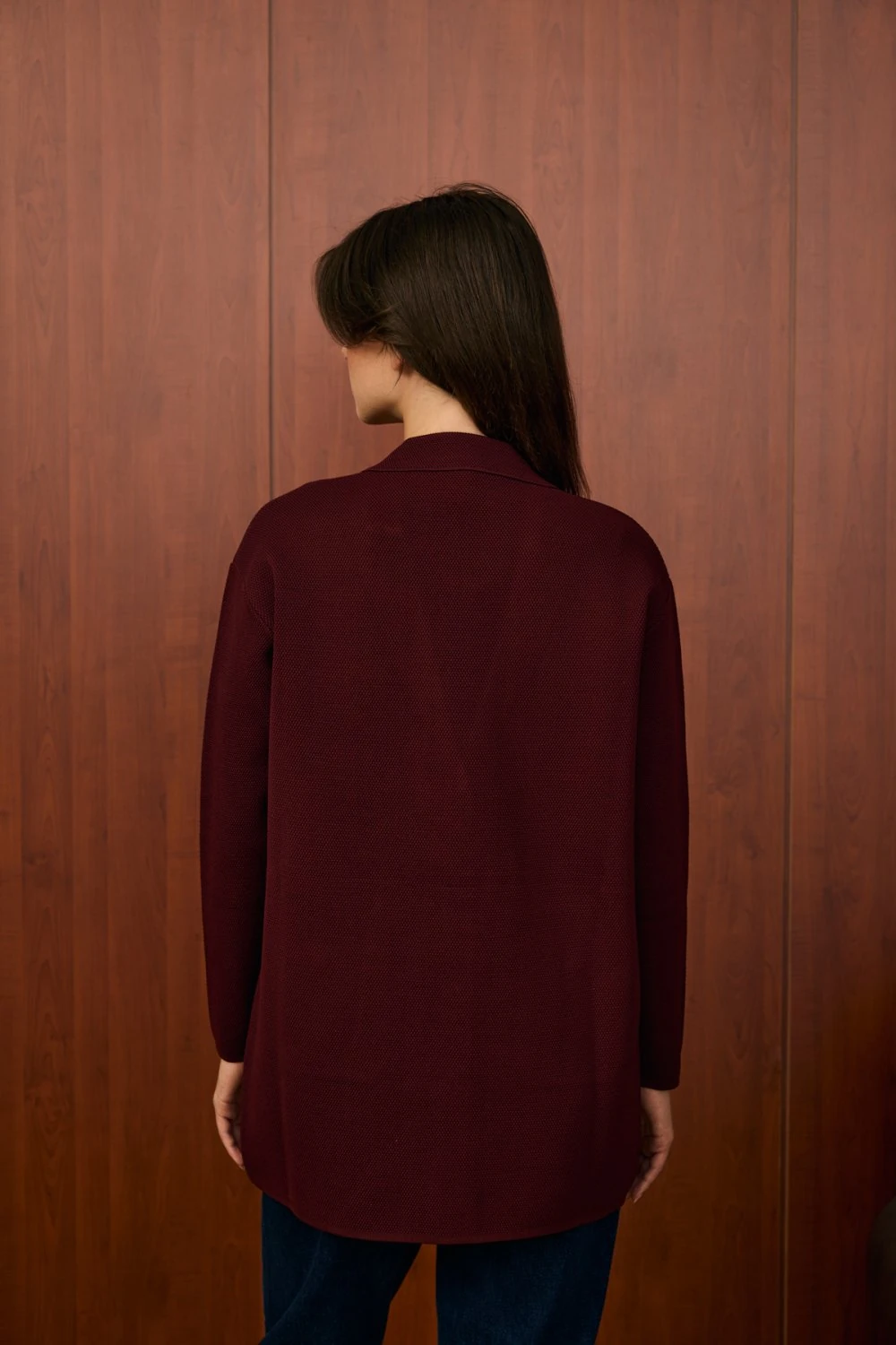 MERWİSH BLAZER TRİKO CEKET - BORDO