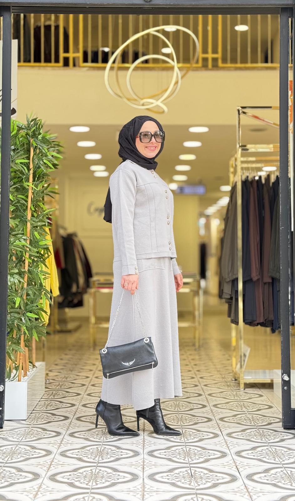 ZENA ETEKLİ TAKIM - GRİ