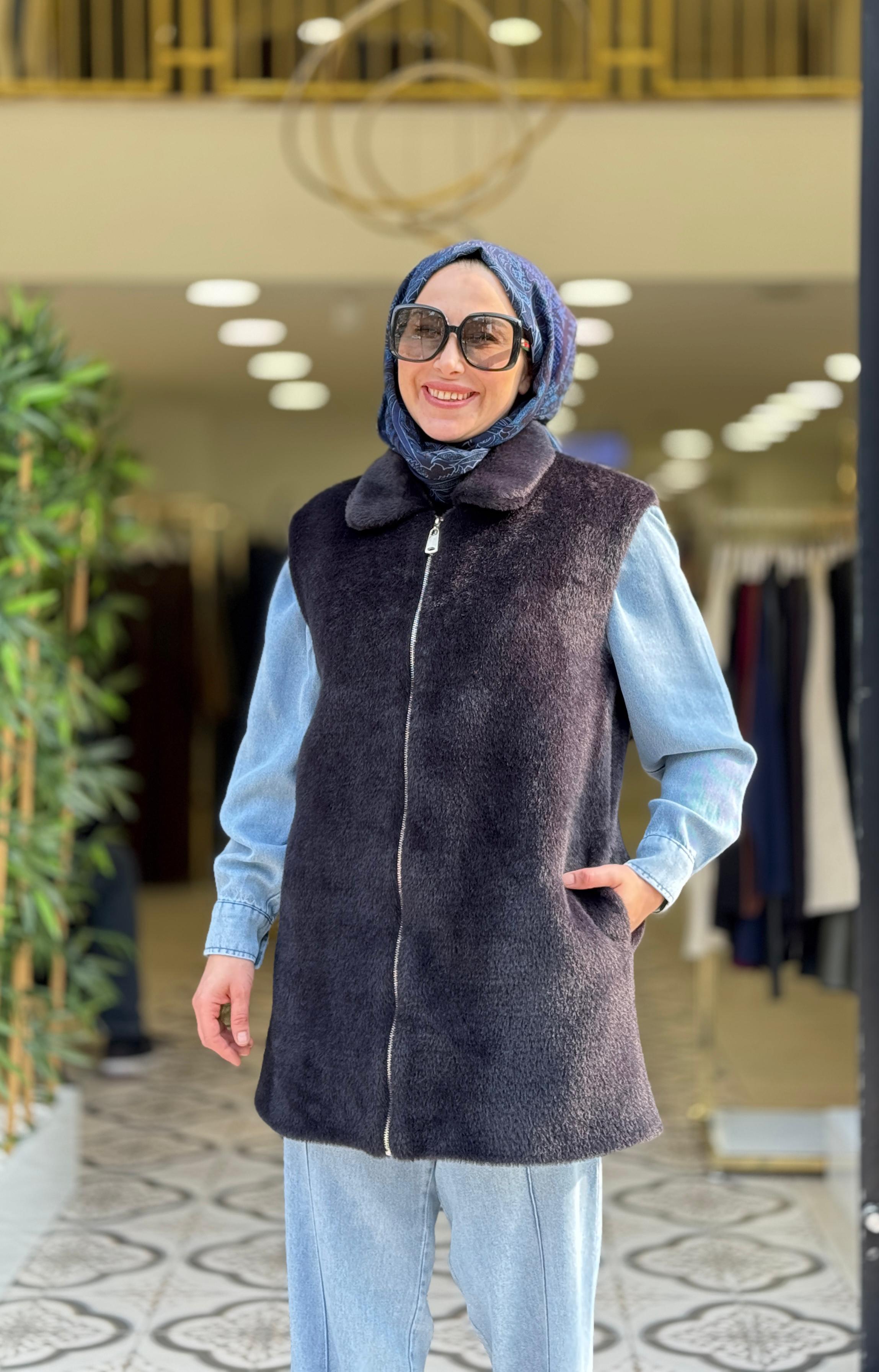 GALE ANGORA YELEK - SİYAH