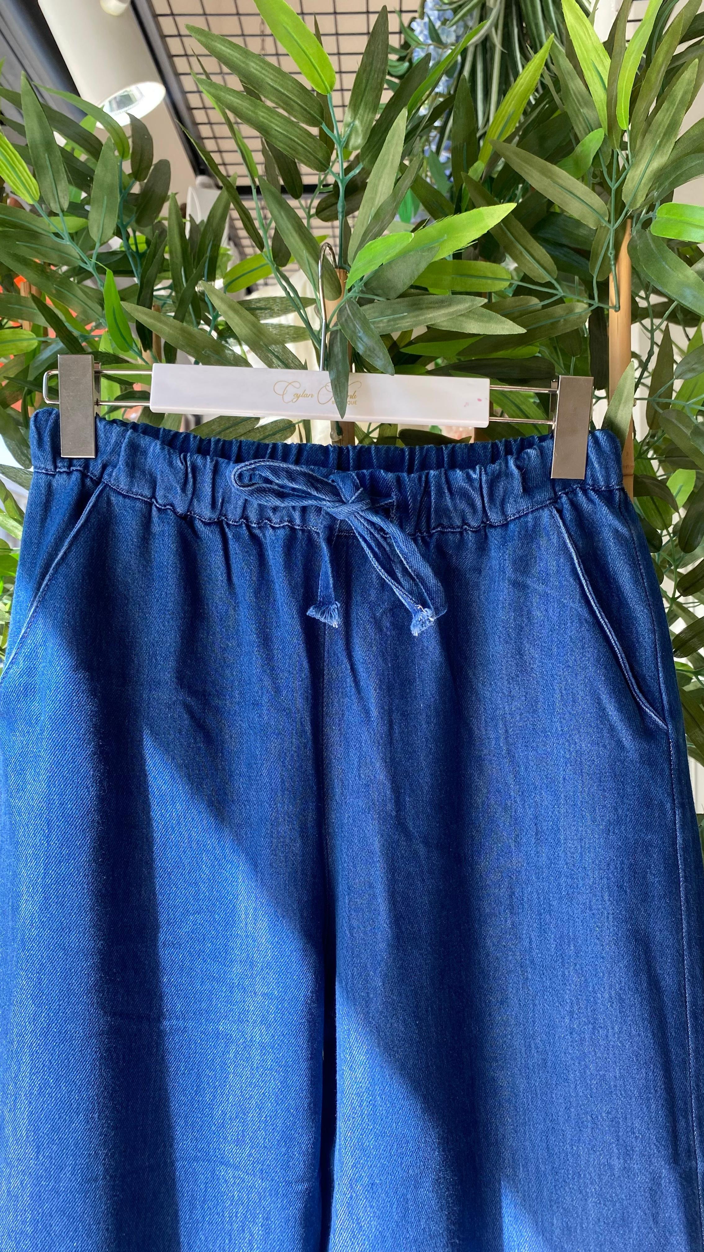 AURA BOL DENİM PANTOLON - LACİVERT