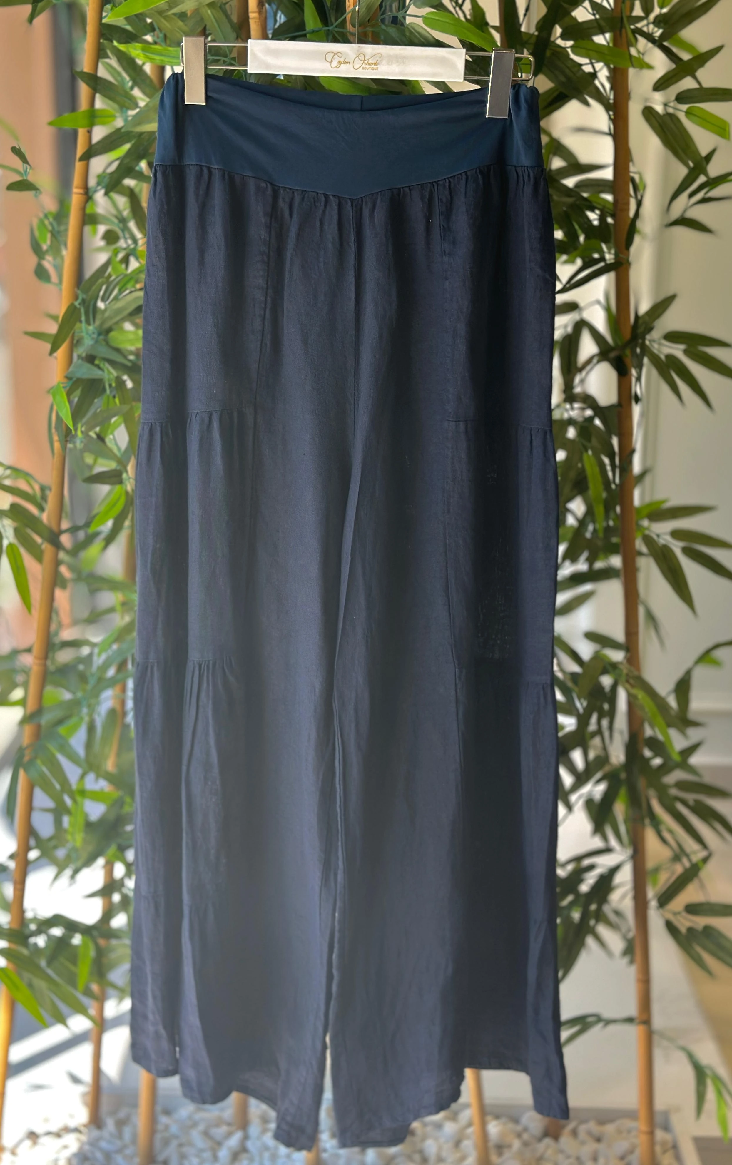 DALİNDA KETEN PANTOLON - LACİVERT