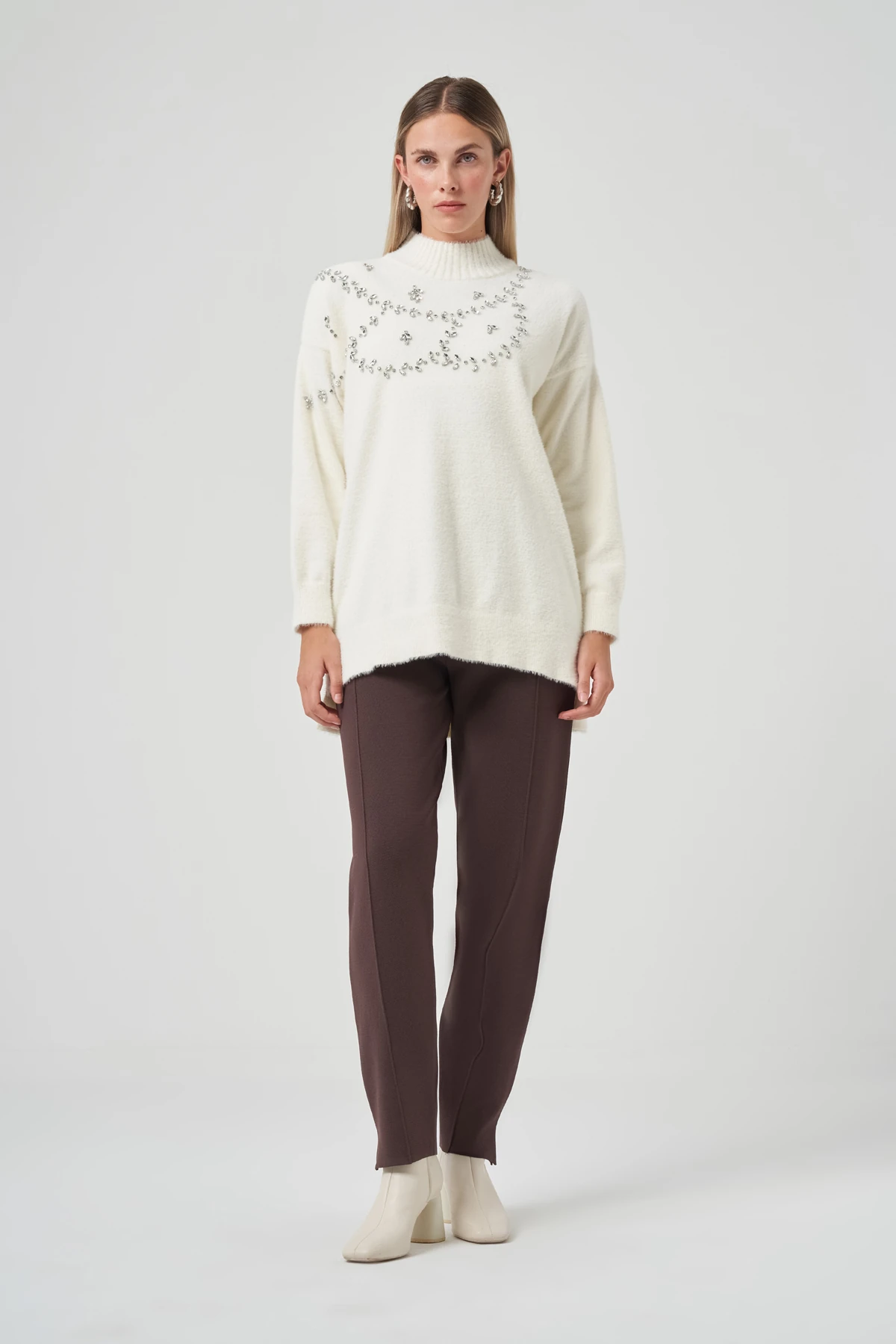 NUSS EVONA ANGORA TUNİK - EKRU