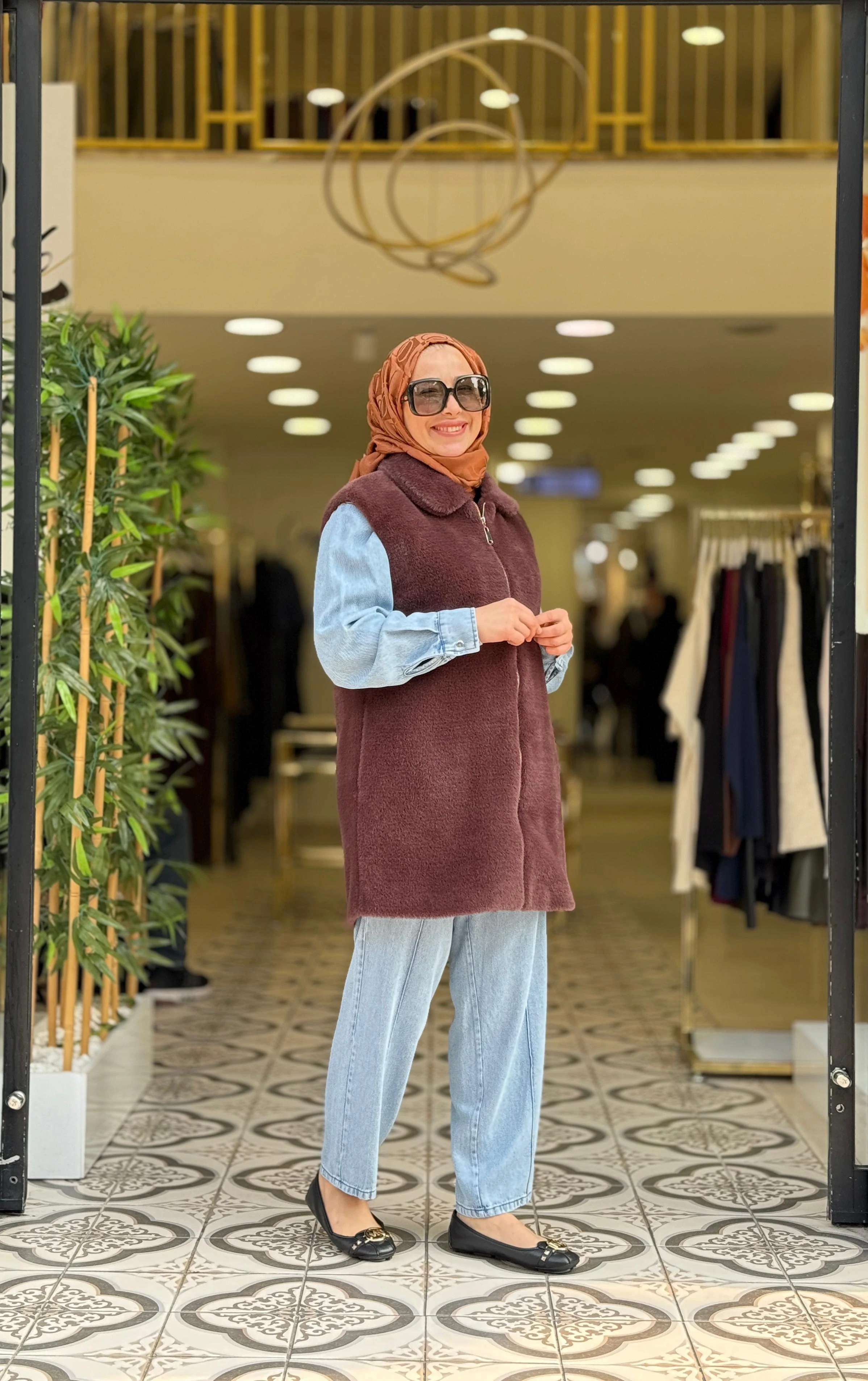 GALE ANGORA YELEK - KAHVE