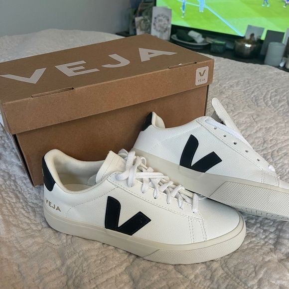 Veja Compo Leather Beyaz Siyah 