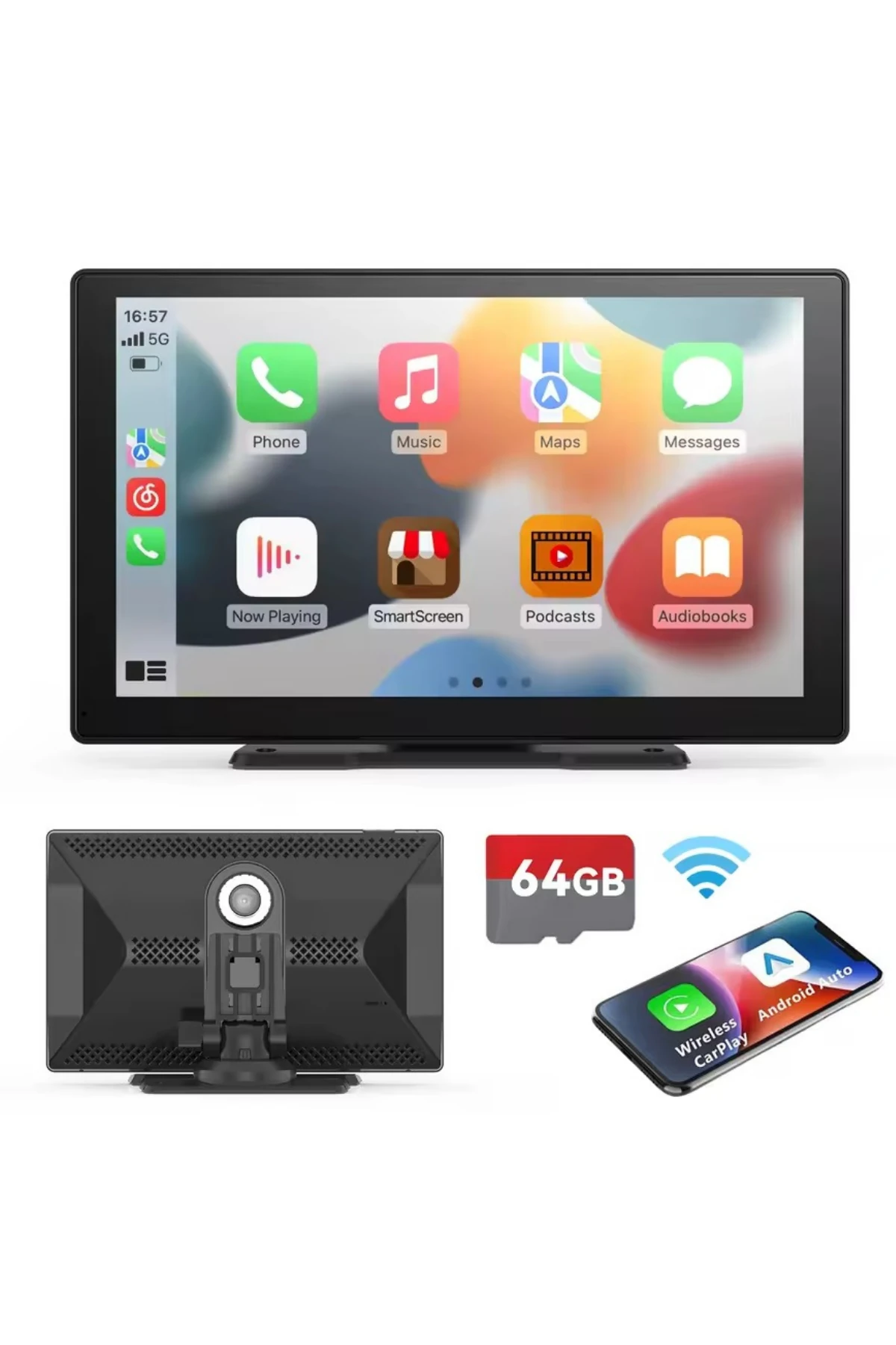  Ekranlı Carplay Apple Android Uyumlu 9.2 inç 4K Görüntü Arka/Ön Görüş Kameralı Araç Ekranı