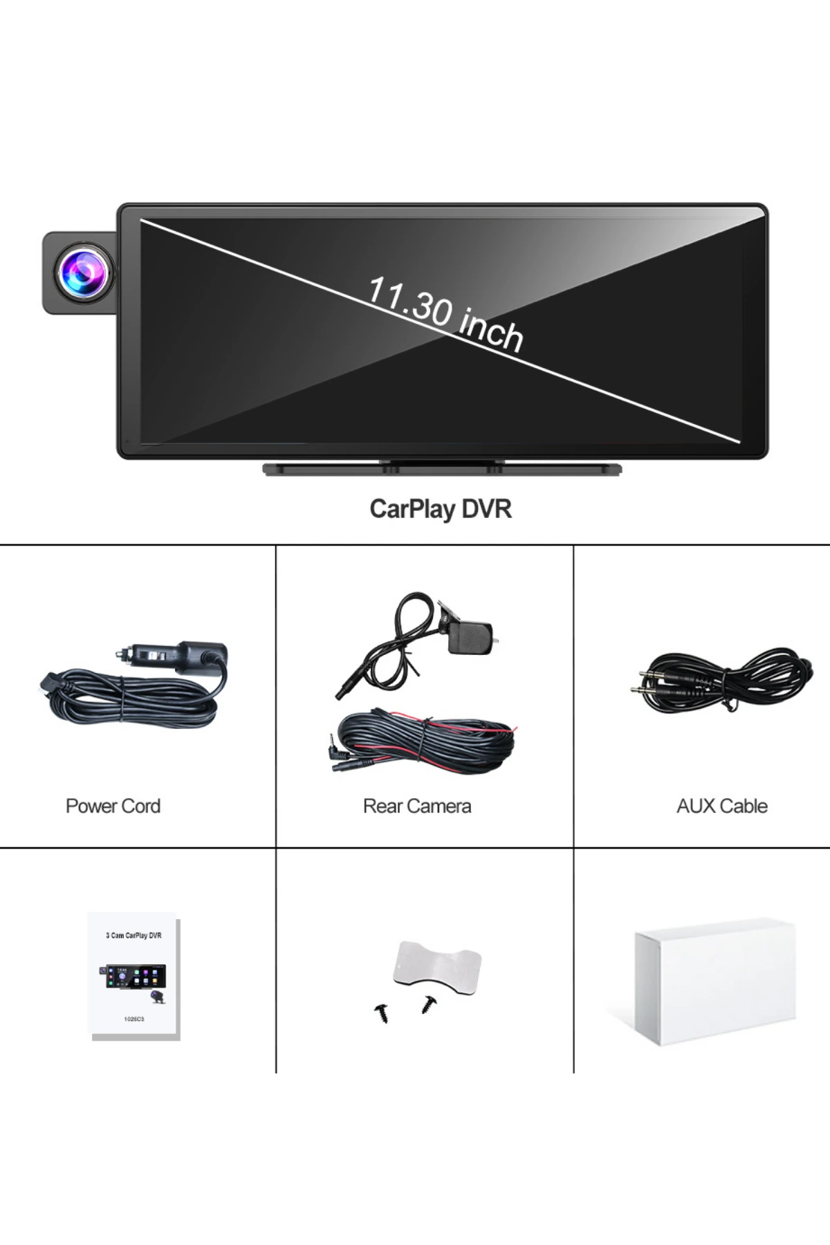 Ekranlı Carplay Apple Android Uyumlu 10.3 inç 2K Görüntü Arka/Ön/İç Görüş Kameralı Araç Ekranı