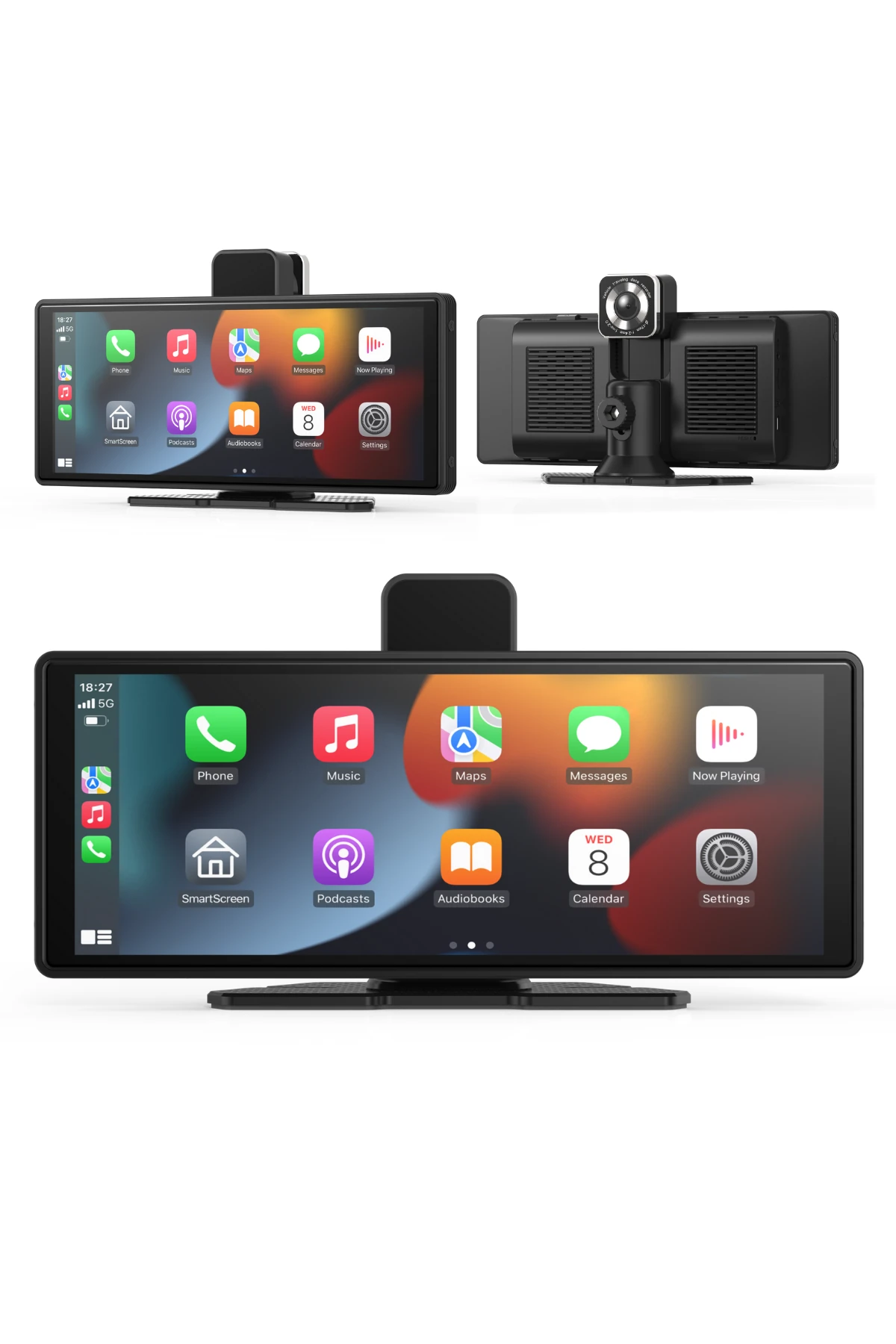 Kairtech Ekranlı Carplay Apple Android Uyumlu 10.2 inç 4K Görüntü Arka/Ön Görüş Kameralı Araç Ekranı