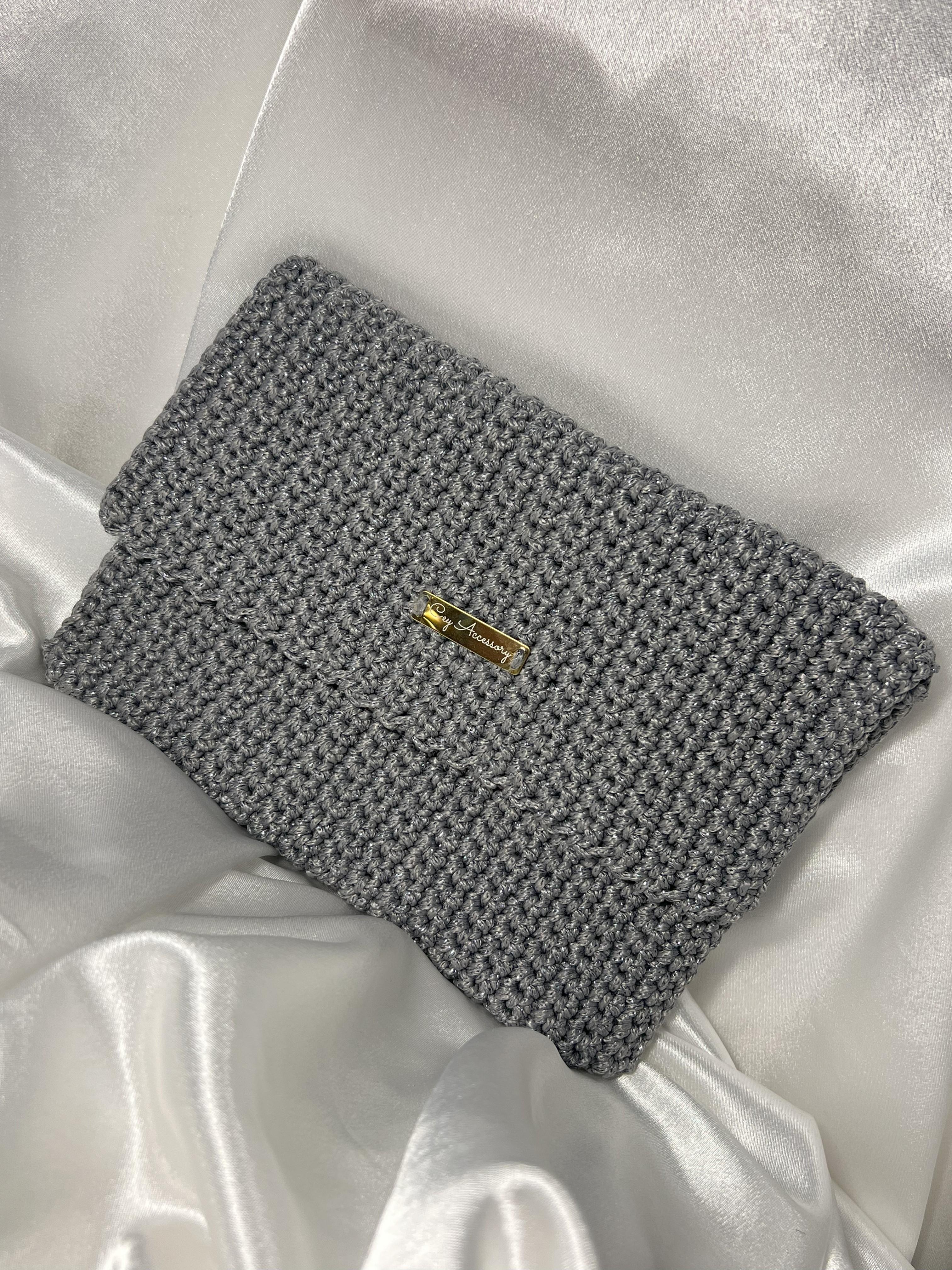 HAND MADE ÇANTA (METALİK GRİ )