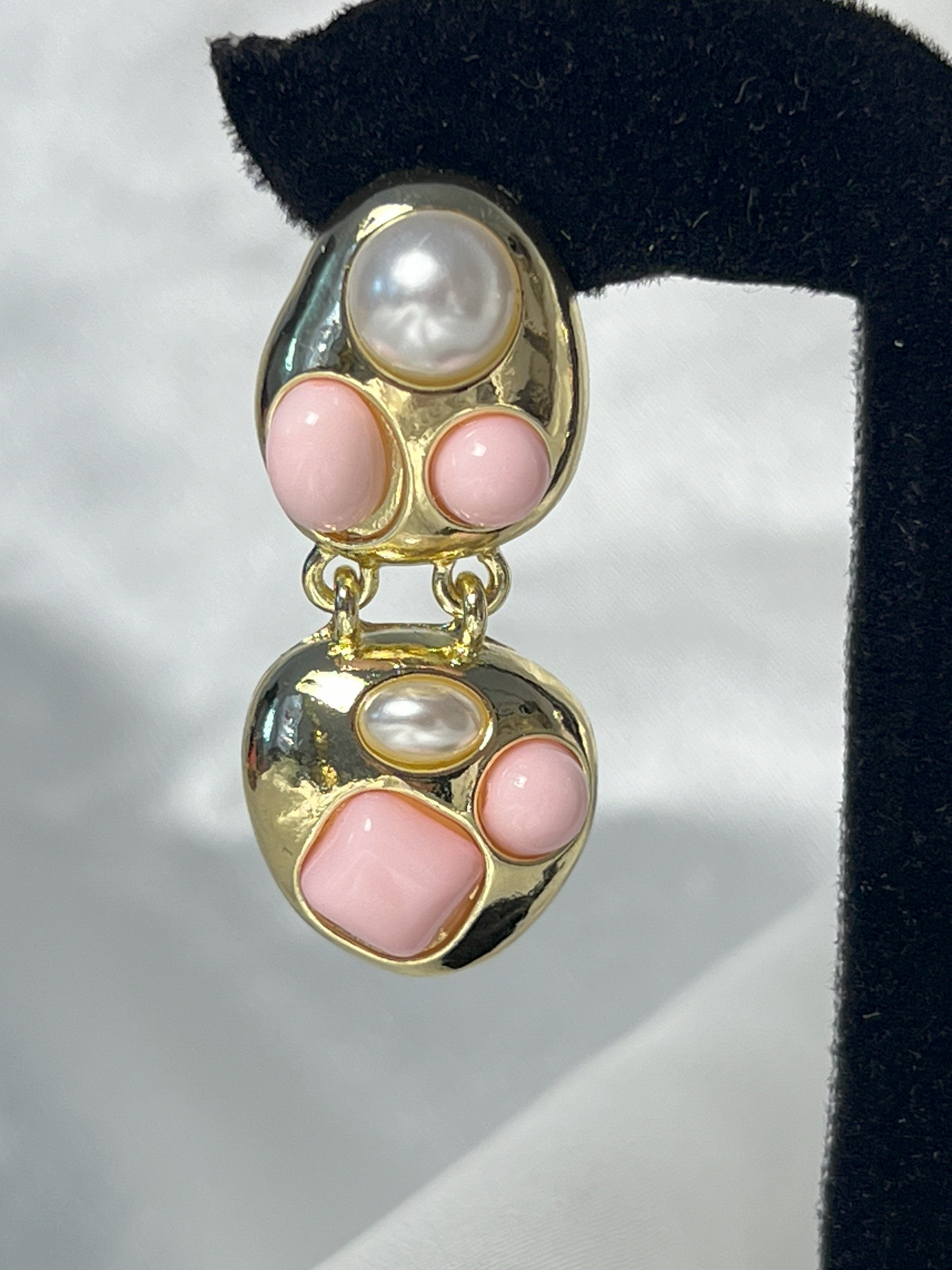 İNCİ DETAY MODERN KÜPE - PEMBE