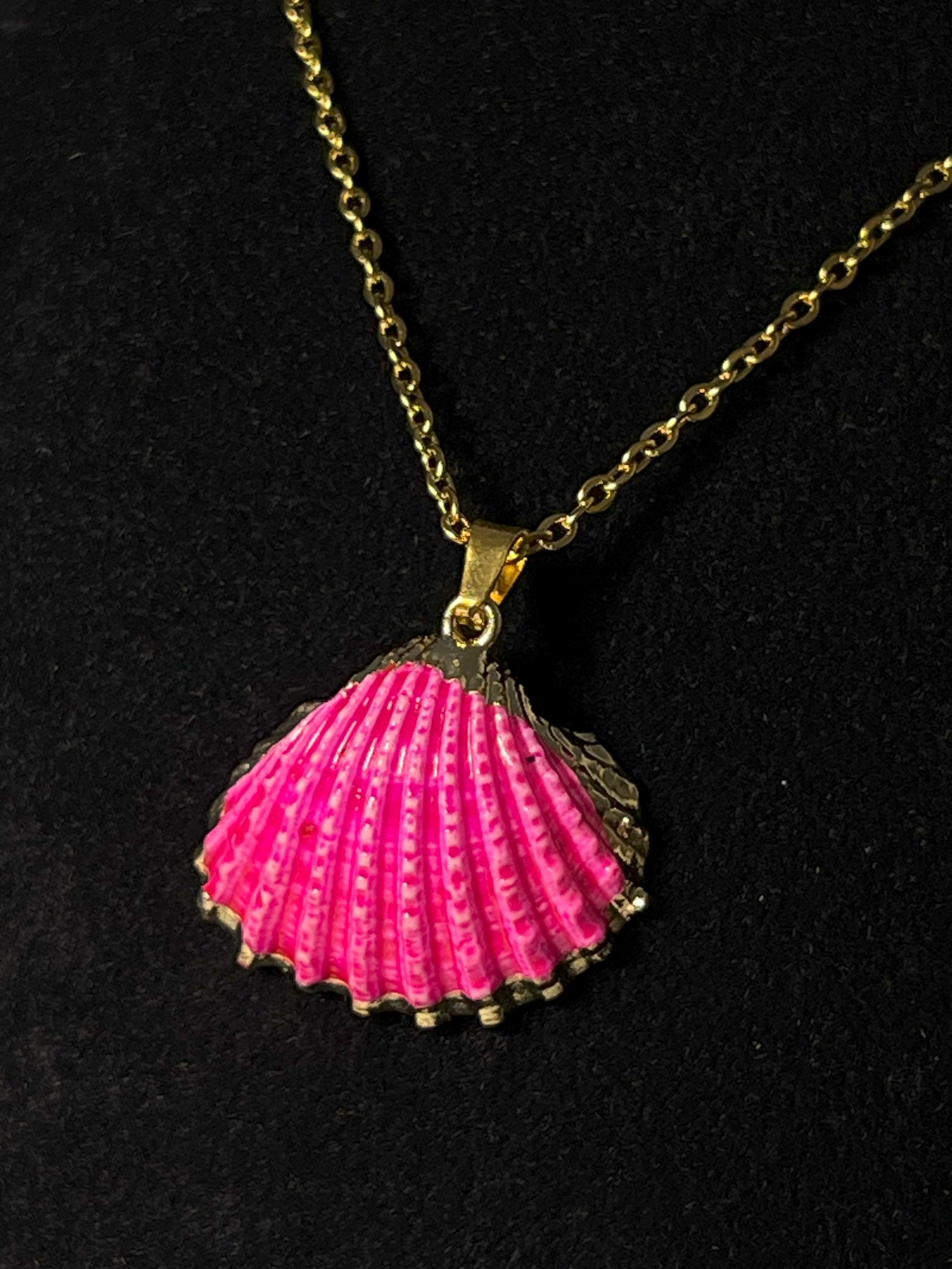 DENİZ KABUĞU KOLYE - pembe