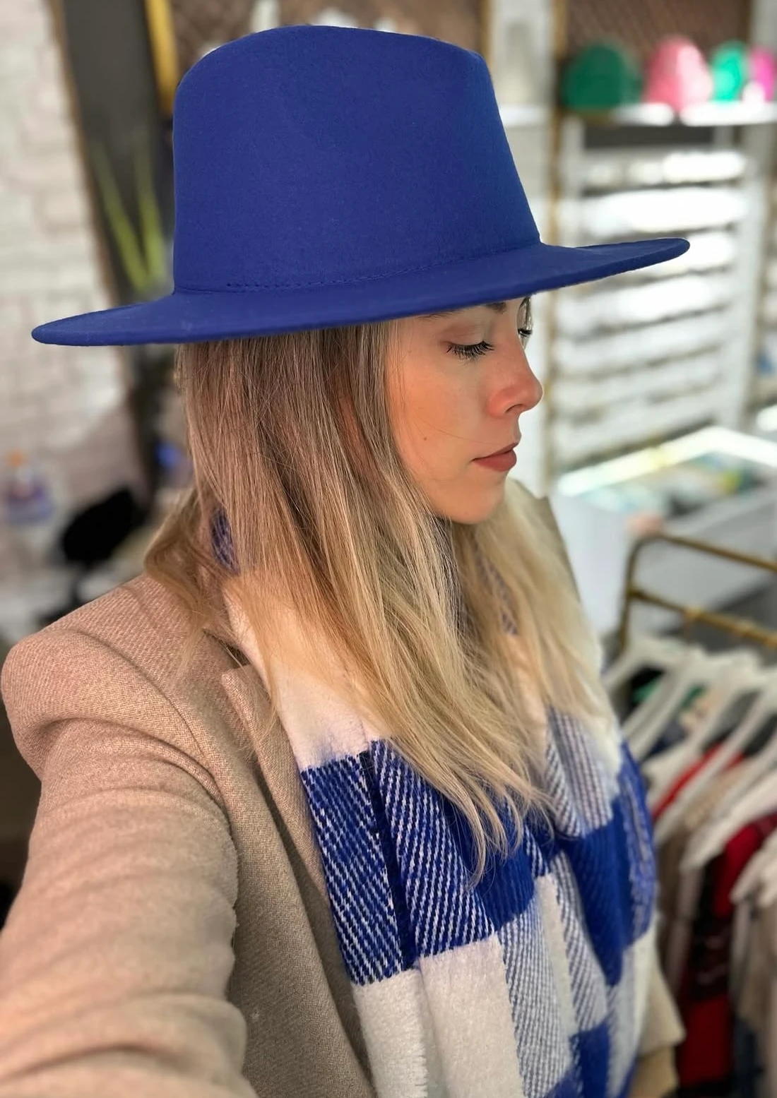 Sax Mavisi Fötr Şapka